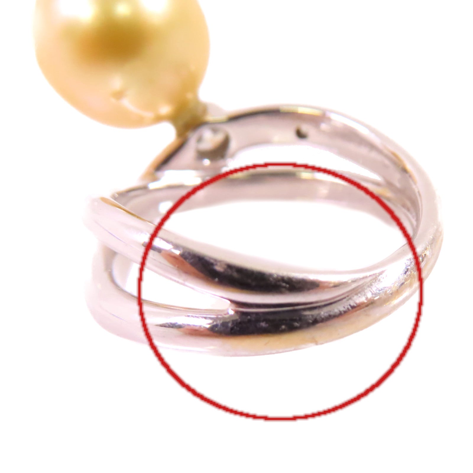 JEWELRY 18K白金/珍珠/0.19ct鑽石Diamond Pearl Ring戒指US#5
