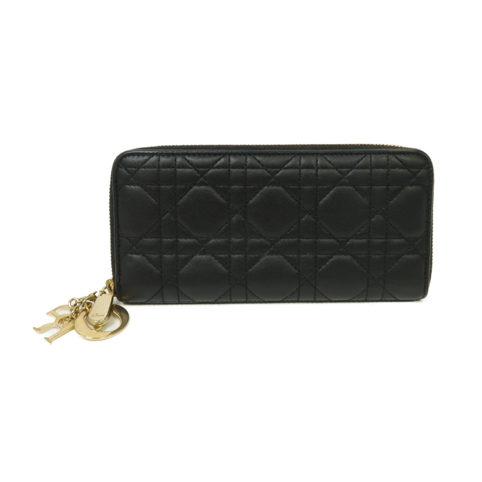 Dior 【激減優惠】羊皮皮革Long Wallet金扣長錢包黑色