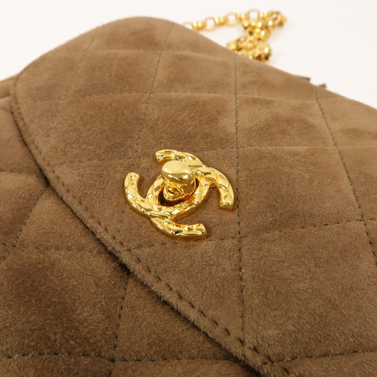CHANEL 麂皮皮革Chain Shoulder鏈帶肩背袋