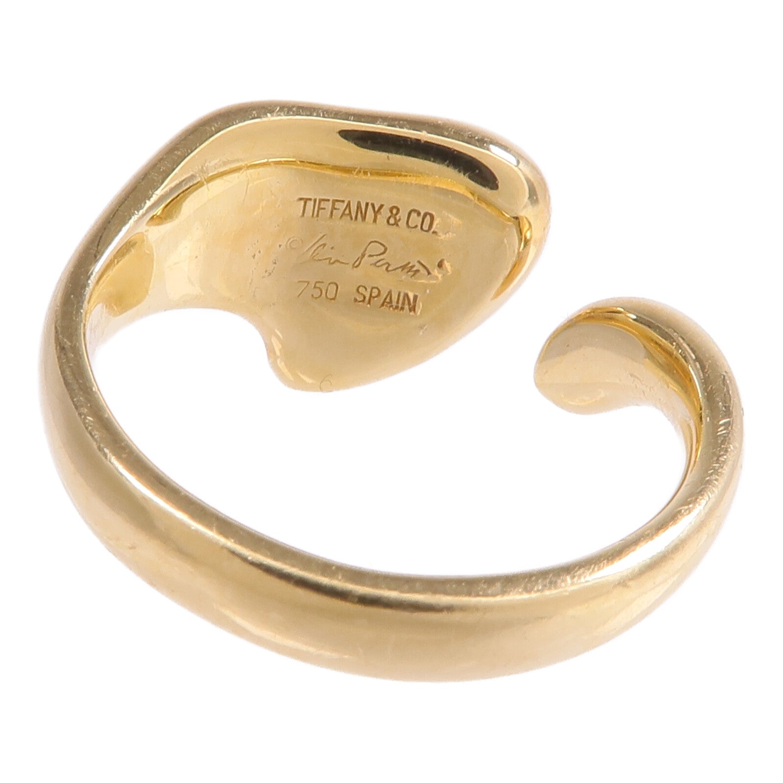 TIFFANY＆CO 18K黃金Open Heart Ring戒指US#5