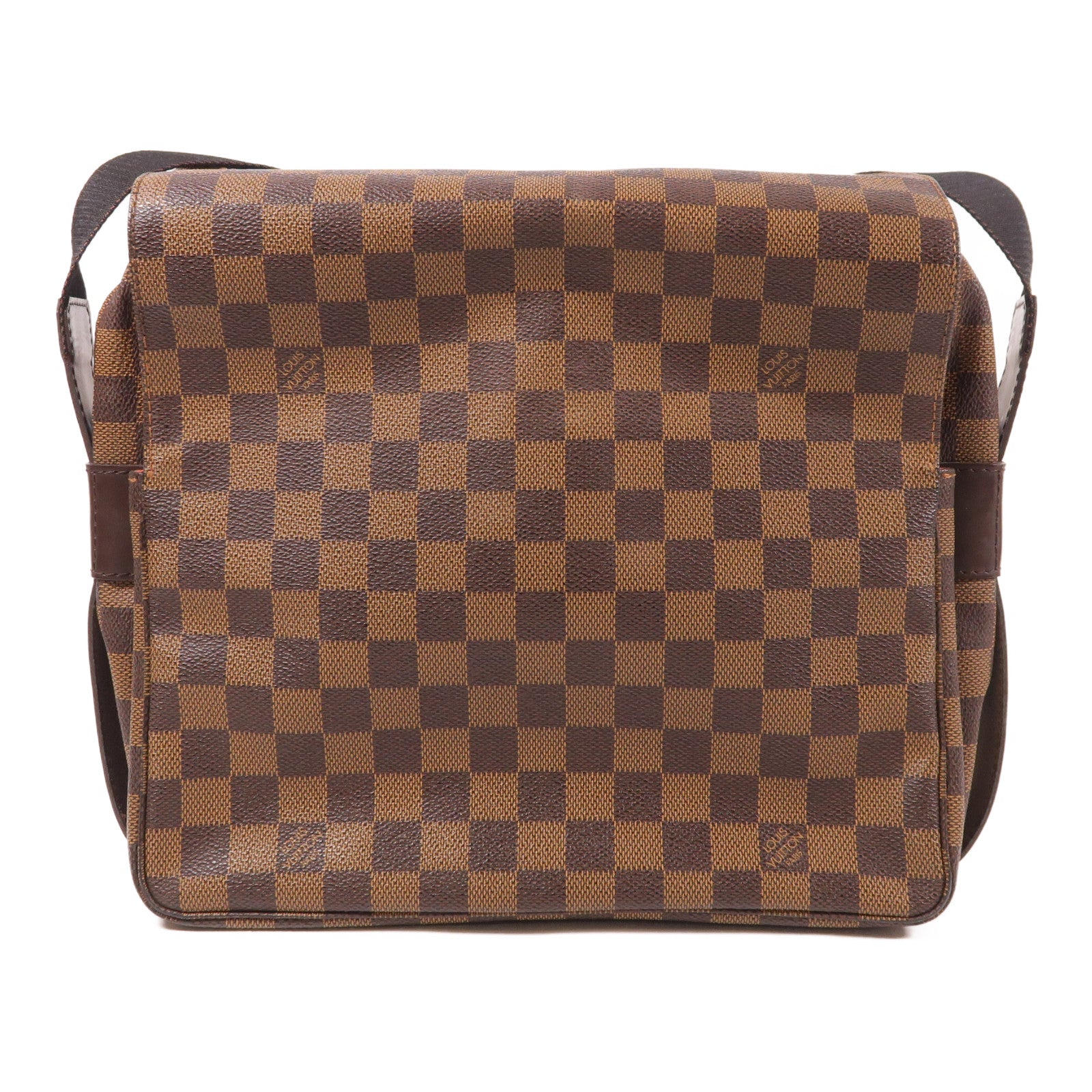 LOUIS VUITTON Damier Naviglio金扣肩背袋棕色