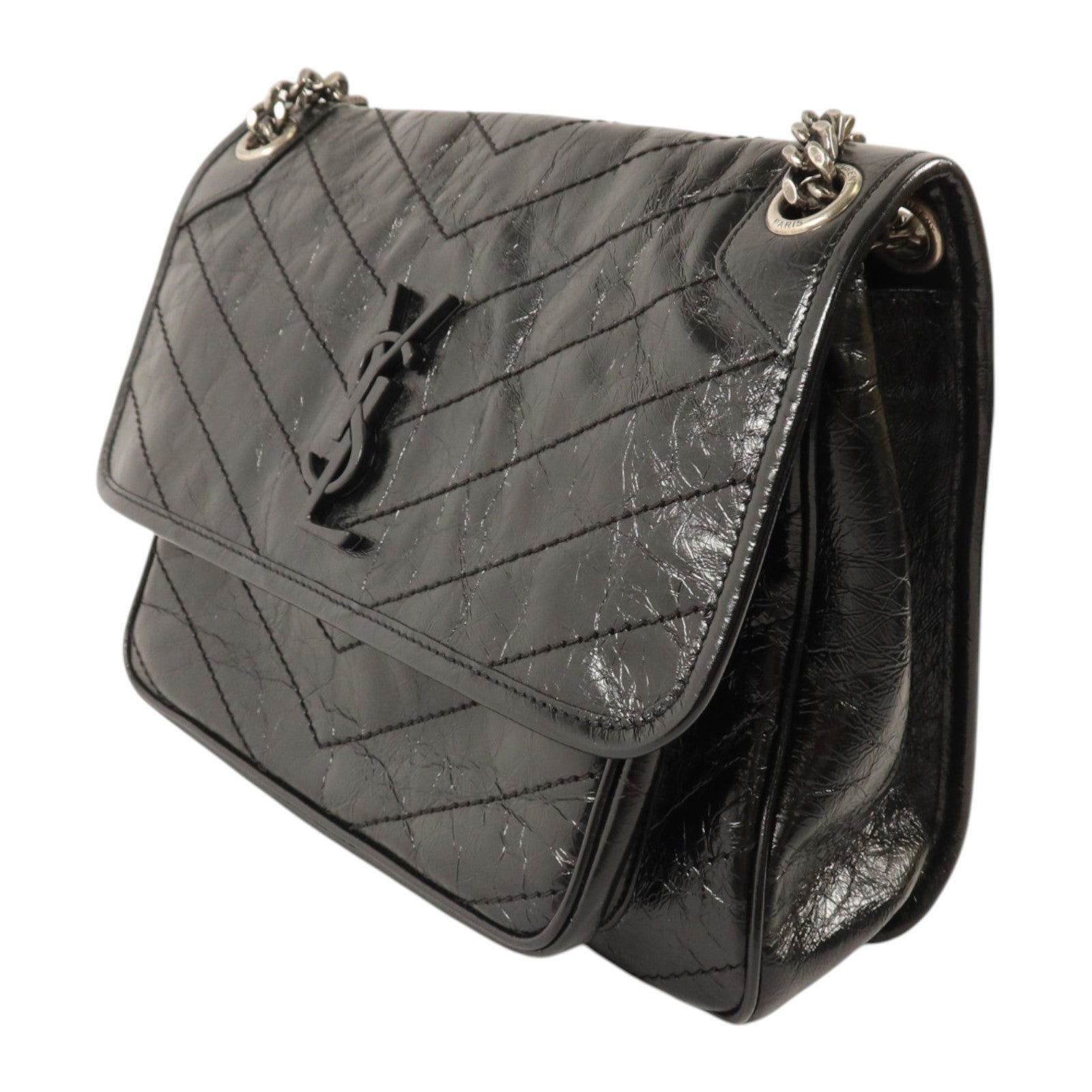 SAINT LAURENT 牛皮皮革Niki Medium銀扣鏈帶肩背袋