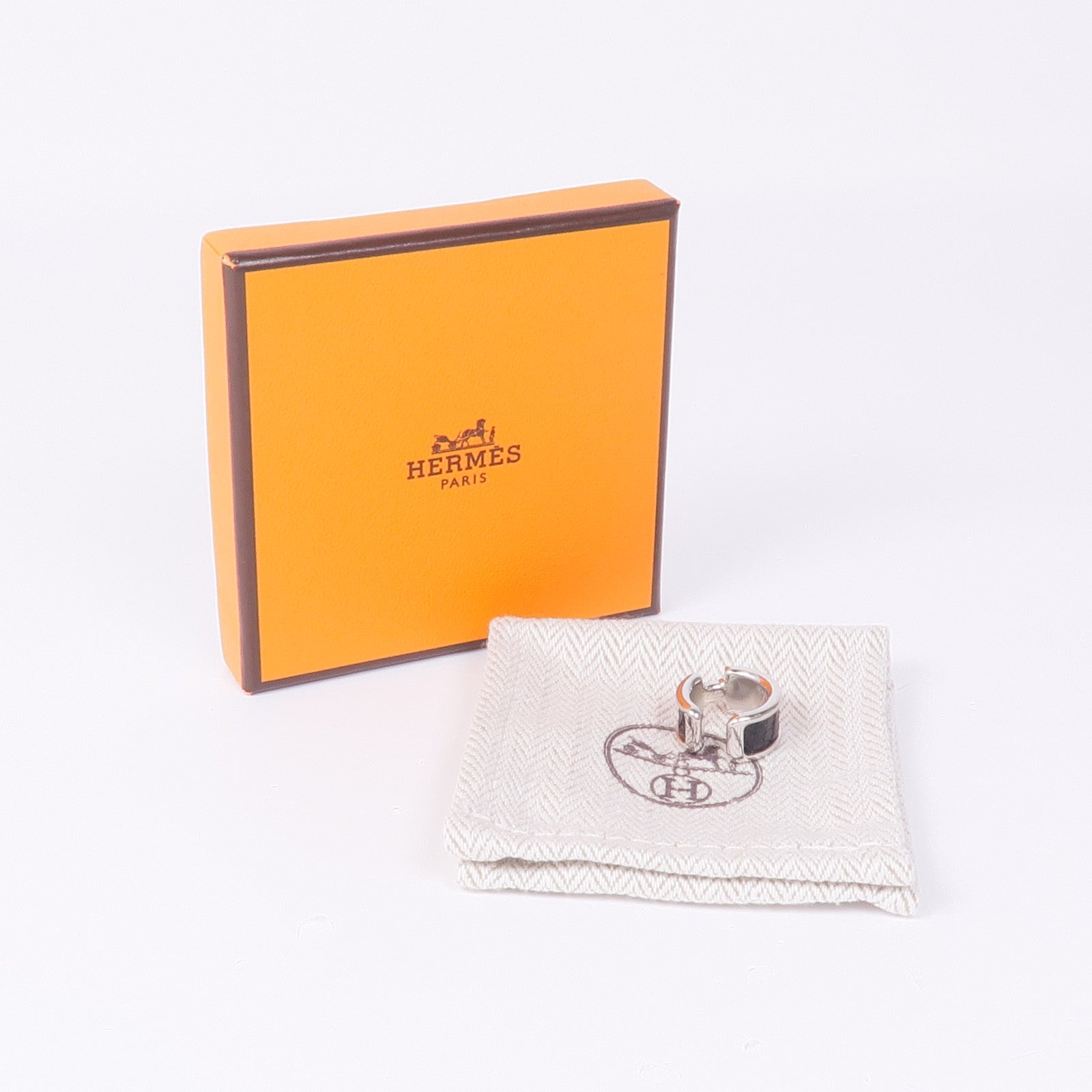 HERMES 鍍鈀Olympe Ear Cuff耳環Noir
