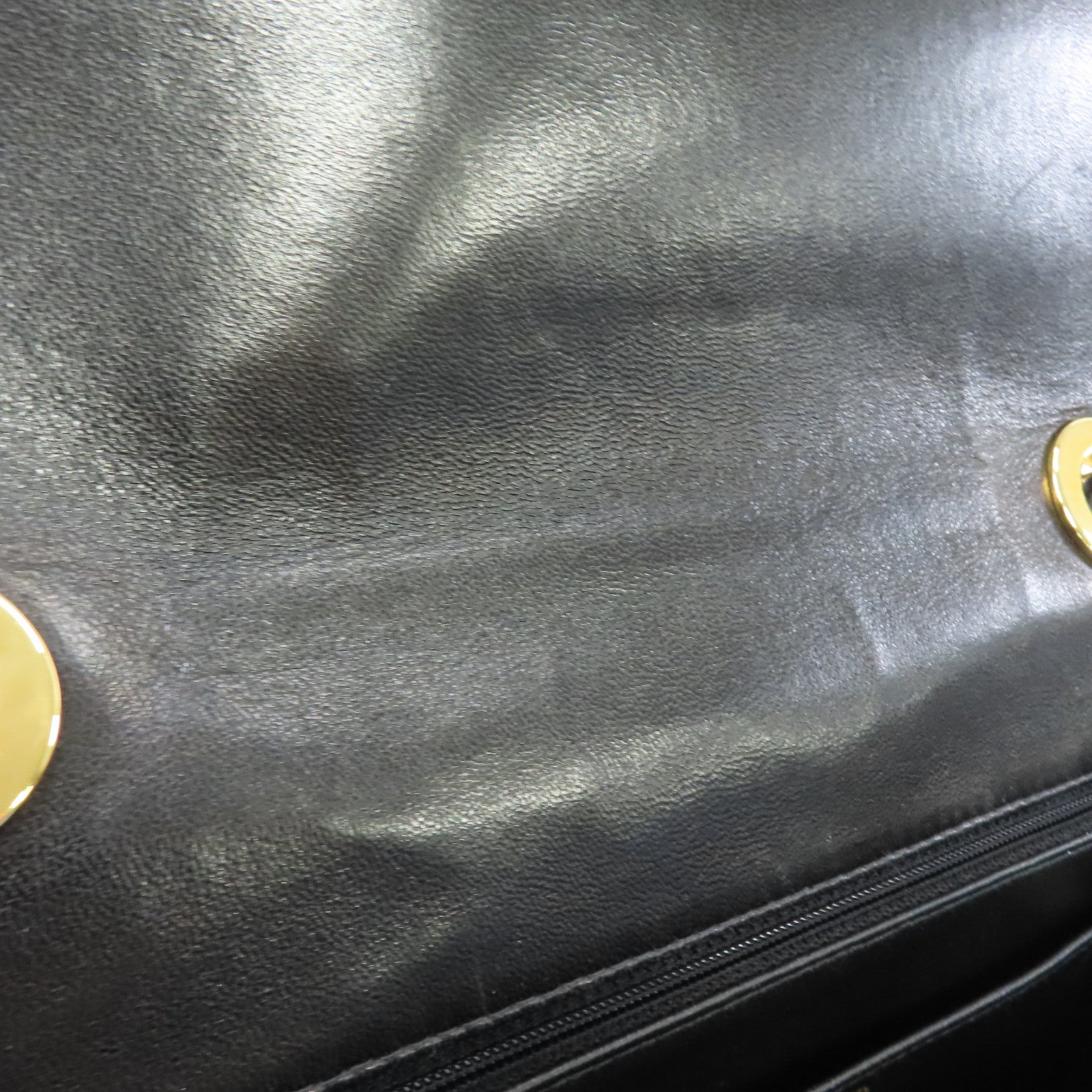 CHANEL 菱格牛皮皮革Chain Shoulder Bag金扣鏈帶肩背袋黑色