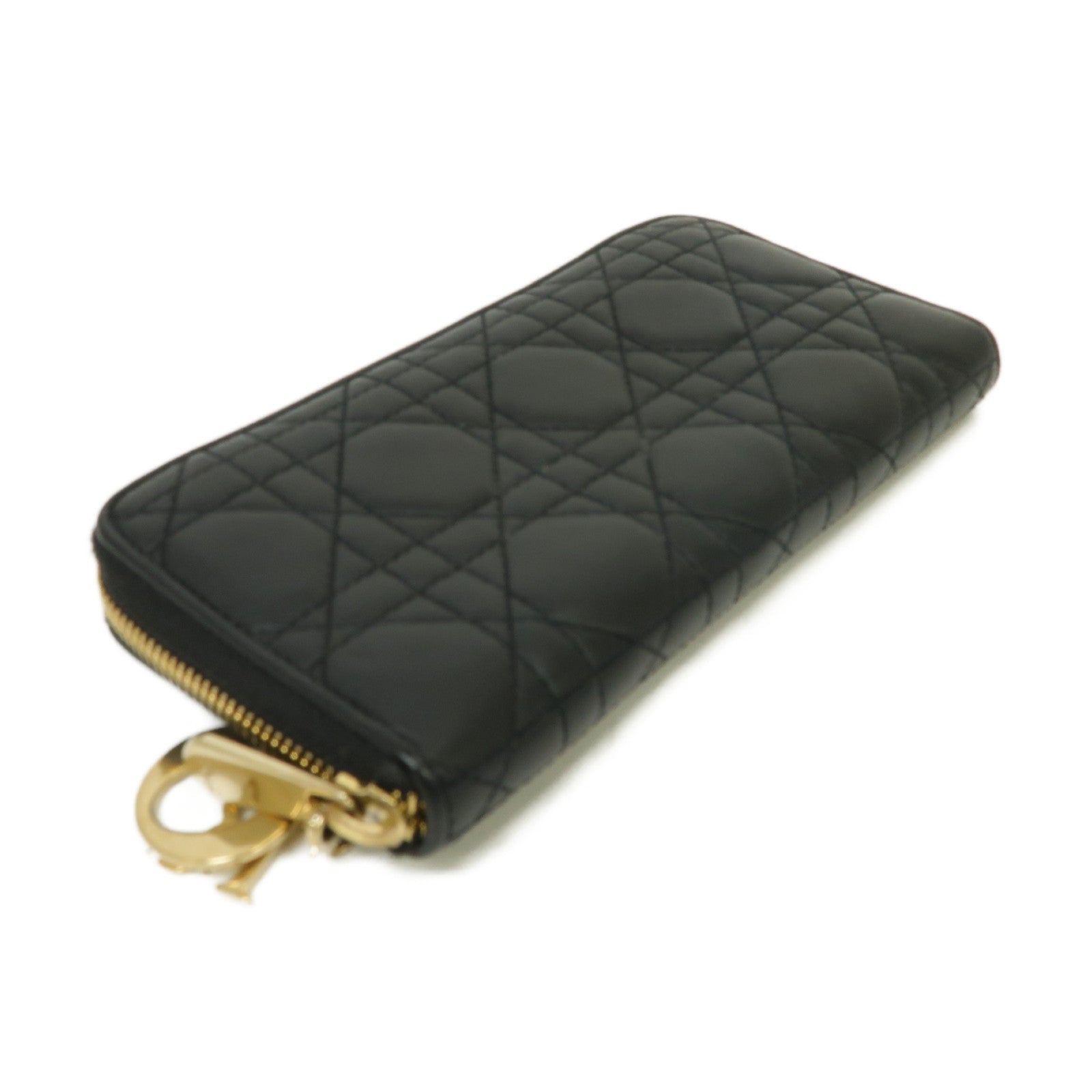 Dior 【激減優惠】羊皮皮革Long Wallet金扣長錢包黑色