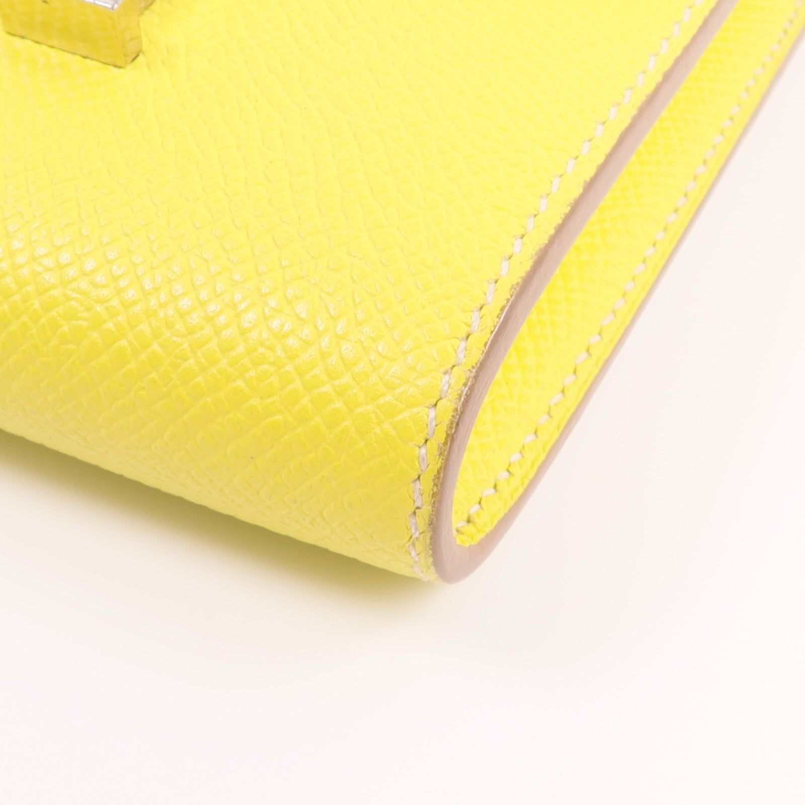 HERMES Epsom皮革Constance Slim Wallet錢包Lime