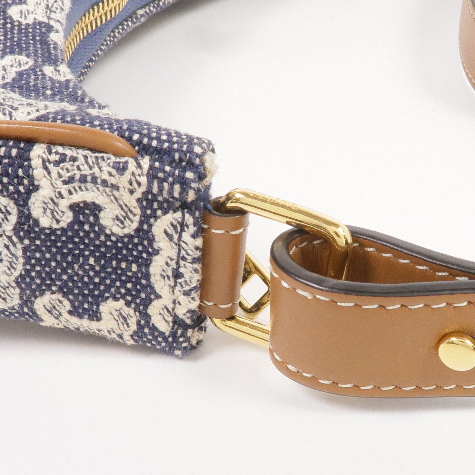 CELINE 牛仔布AVA金扣肩背袋