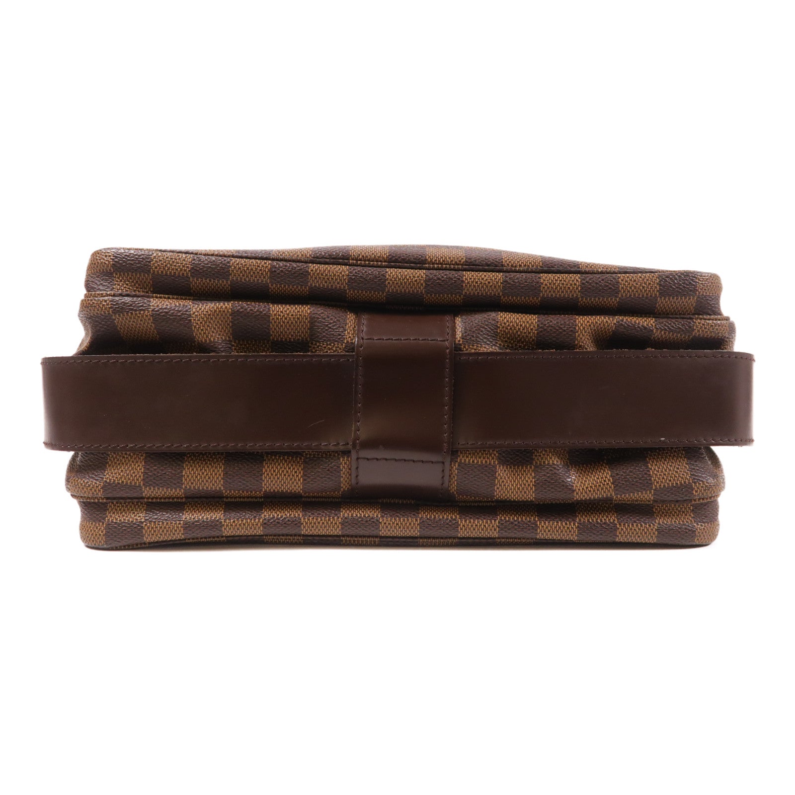 LOUIS VUITTON Damier Naviglio金扣肩背袋棕色