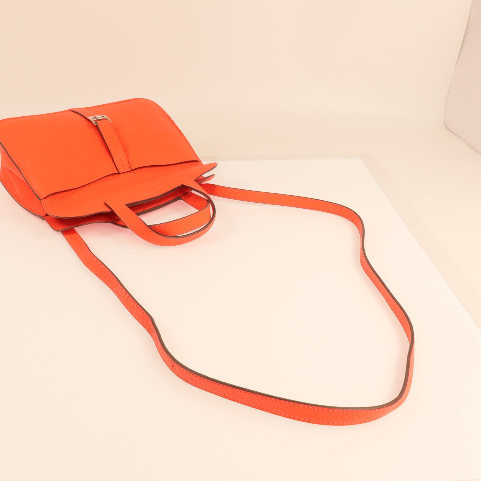 HERMES Clemence皮革Halzan 25銀扣兩用手挽肩背包