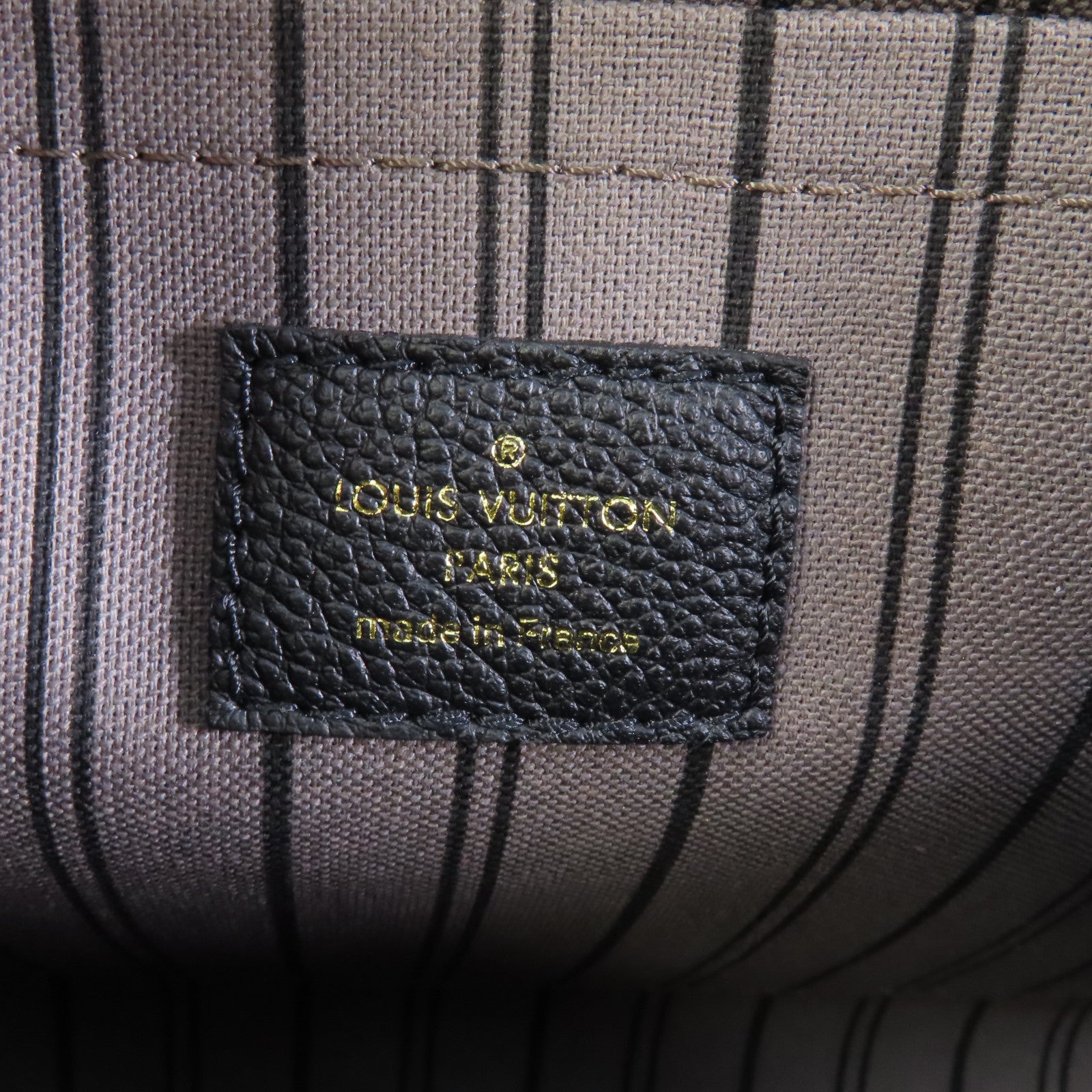 LOUIS VUITTON Monogram Empreinte Montaigne MM金扣手挽肩背兩用袋黑色