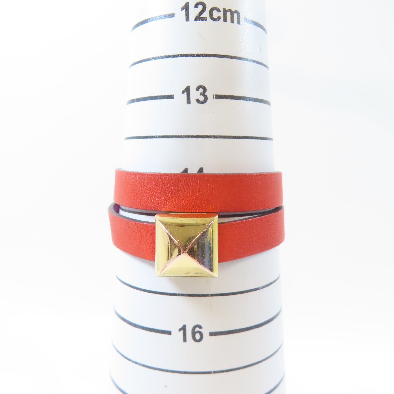 HERMES 【激減優惠】Swift皮革Medor Infini Double Tour Bracelet金扣手鐲Rouge Tomate/番茄紅色/Tosca/桃紫色#14.25cm