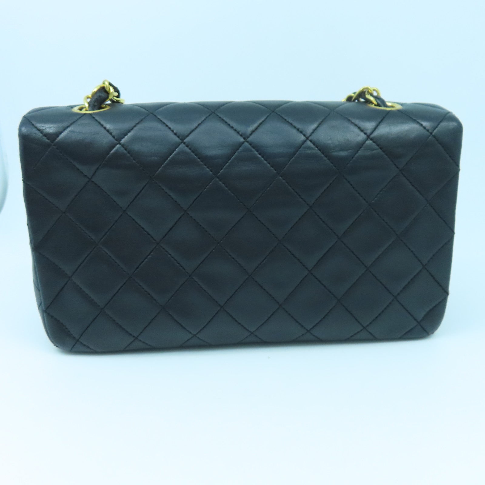CHANEL 【激減優惠】菱格羊皮皮革Chain Shoulder金扣鏈帶肩背袋黑色