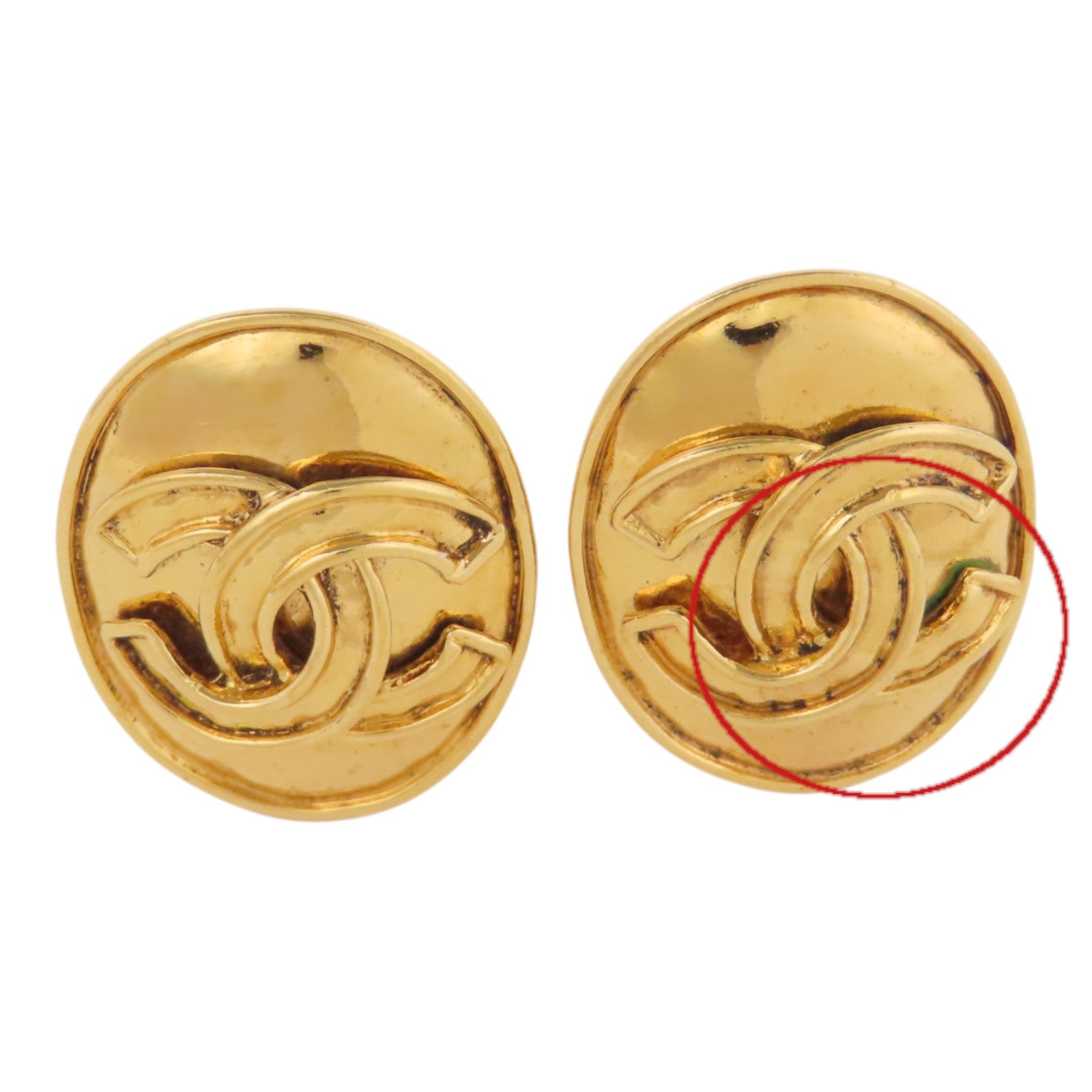 CHANEL 金屬Vintage Earring金扣耳環