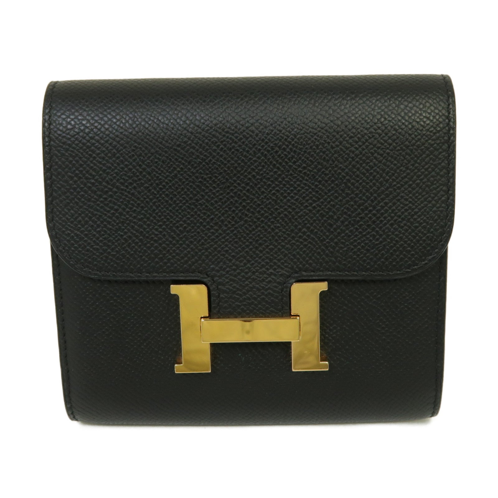HERMES Epsom皮革Constance Wallet金扣錢包黒色