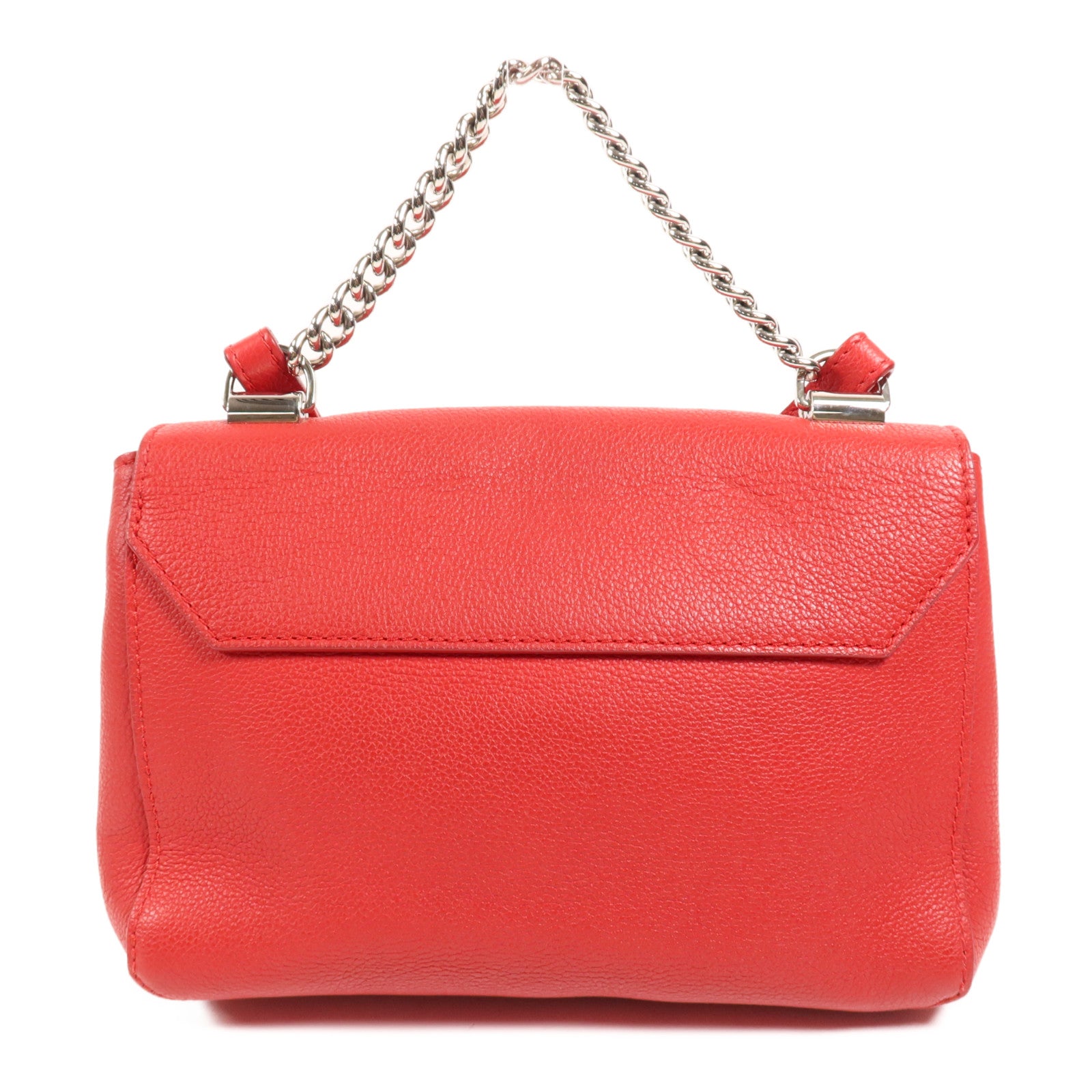 LOUIS VUITTON 牛皮皮革Lock Me II BB銀扣鏈帶手挽肩背兩用袋