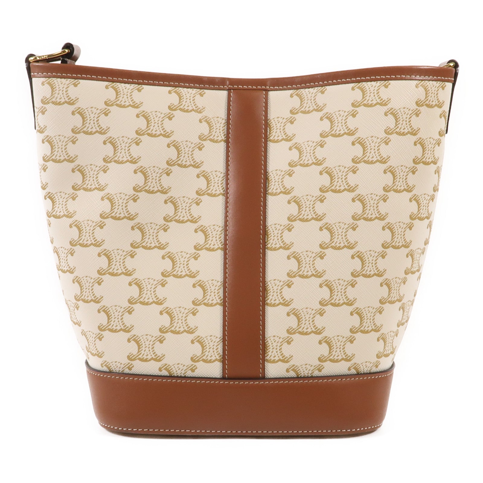 CELINE 塗層帆布Triormphe Bucket金扣肩背袋