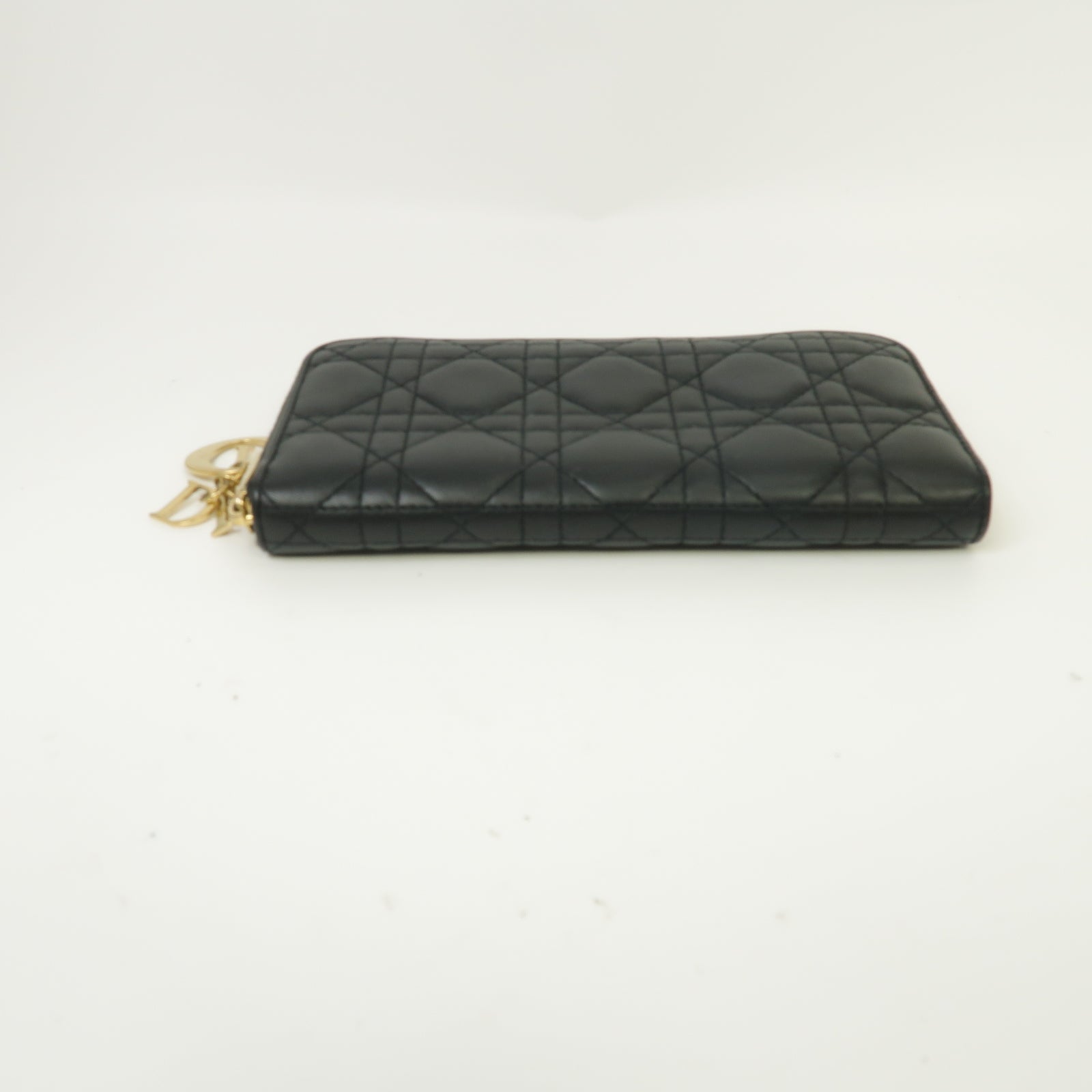 Dior 【激減優惠】羊皮皮革Long Wallet金扣長錢包黑色