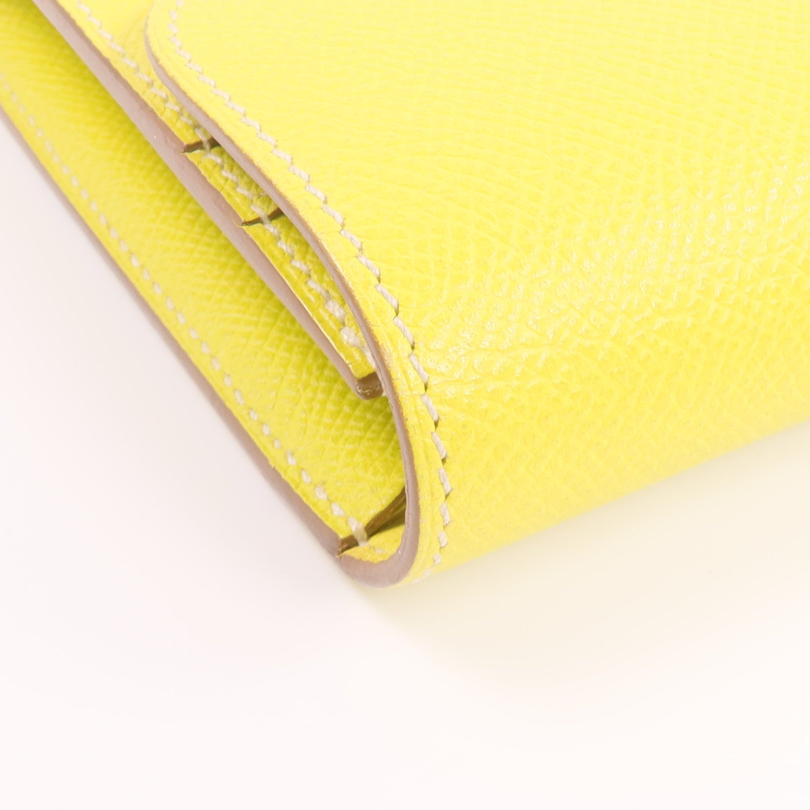 HERMES Epsom皮革Constance Slim Wallet錢包Lime