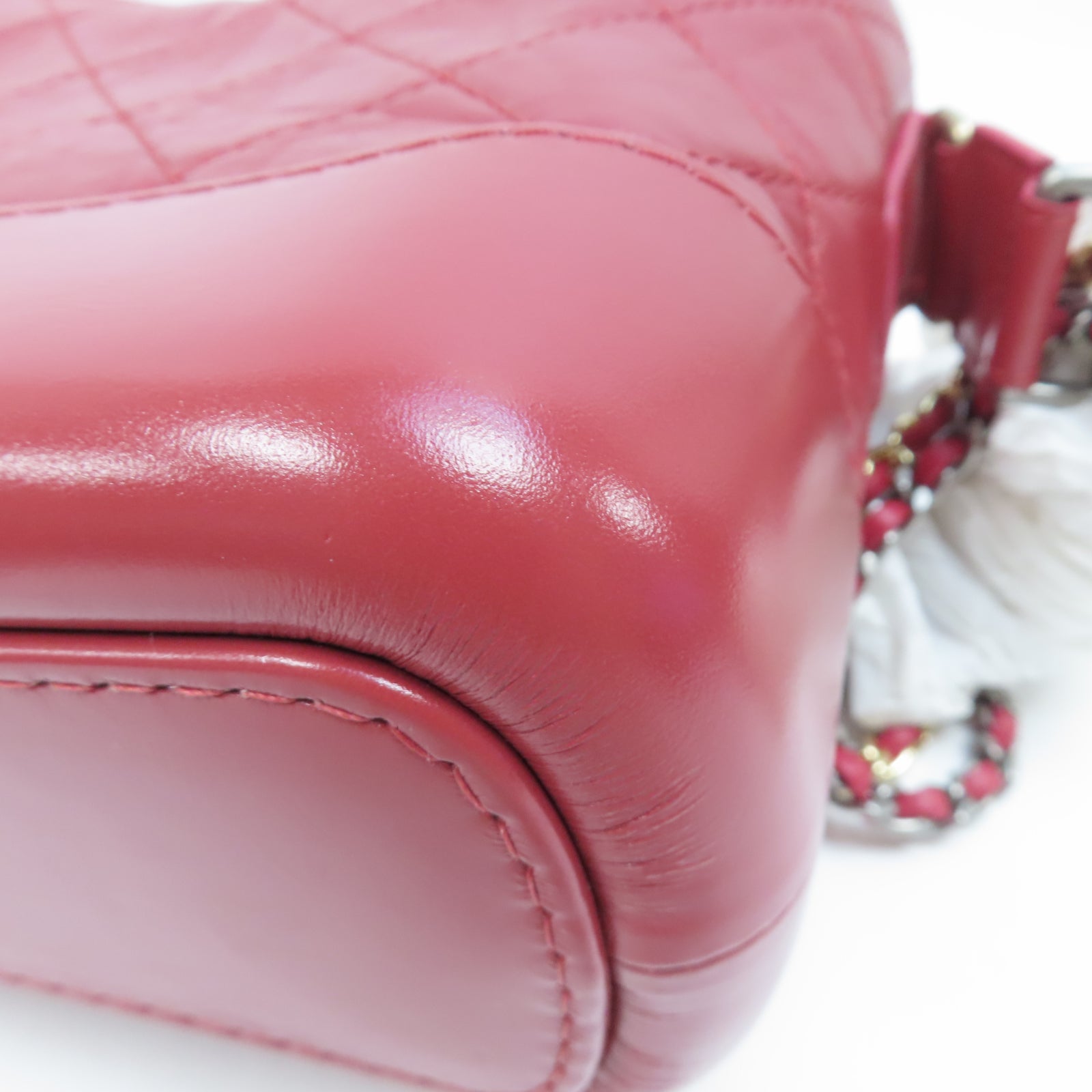 CHANEL (PRICE DOWN) CC Gabrielle Small Chain Shoulder Bag Calfskin Leather A91810 Red
