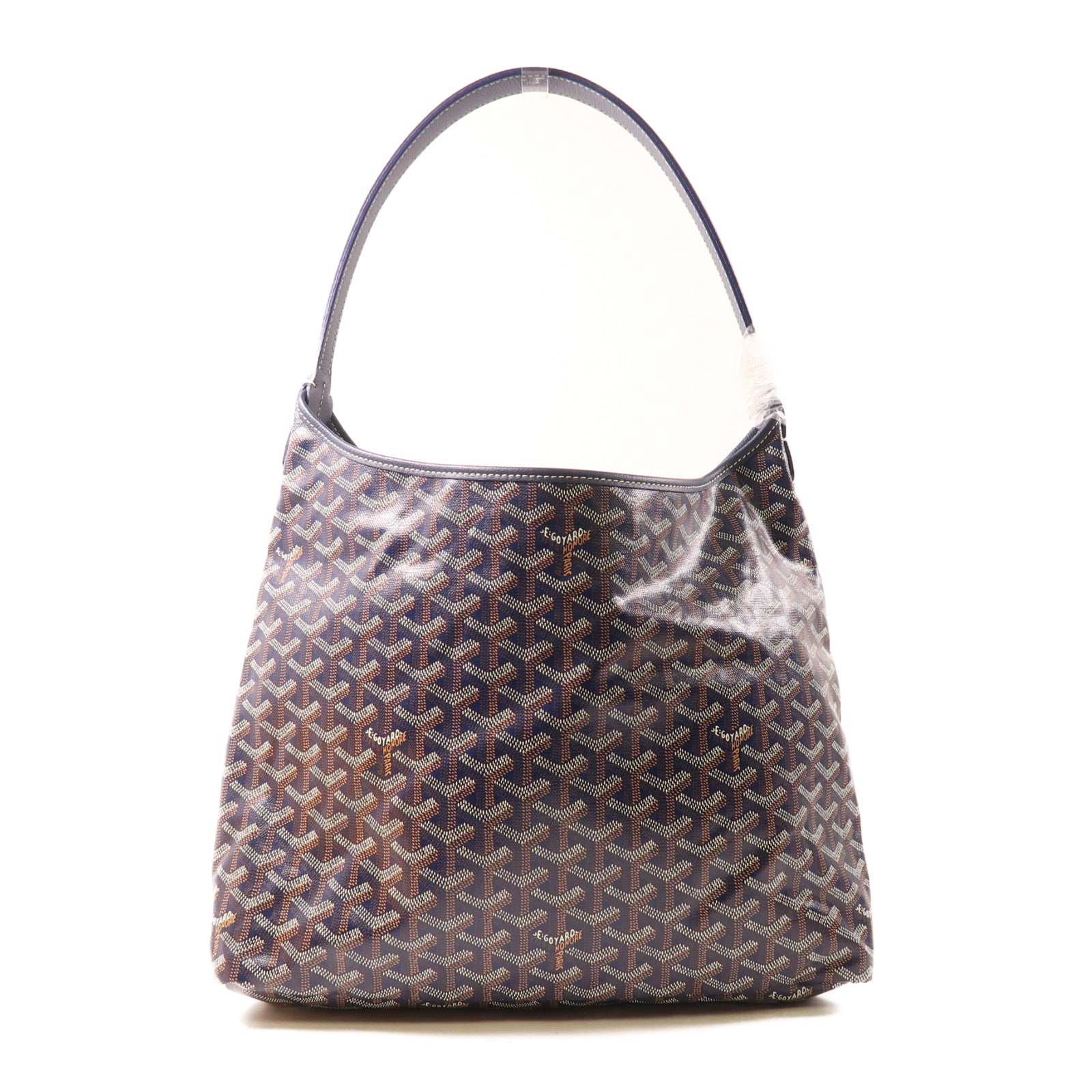 GOYARD 塗層帆布Bohème Hobo銀扣肩背袋深藍色