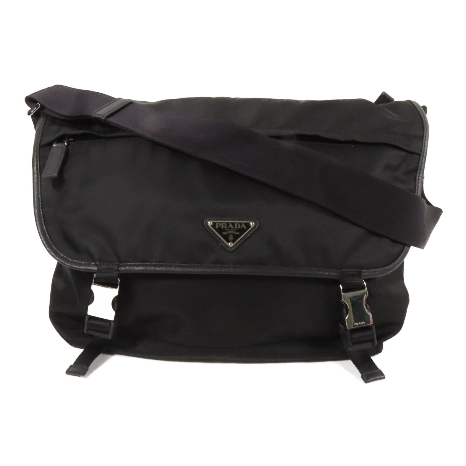 PRADA 尼龍Re-Nylon銀扣肩背袋