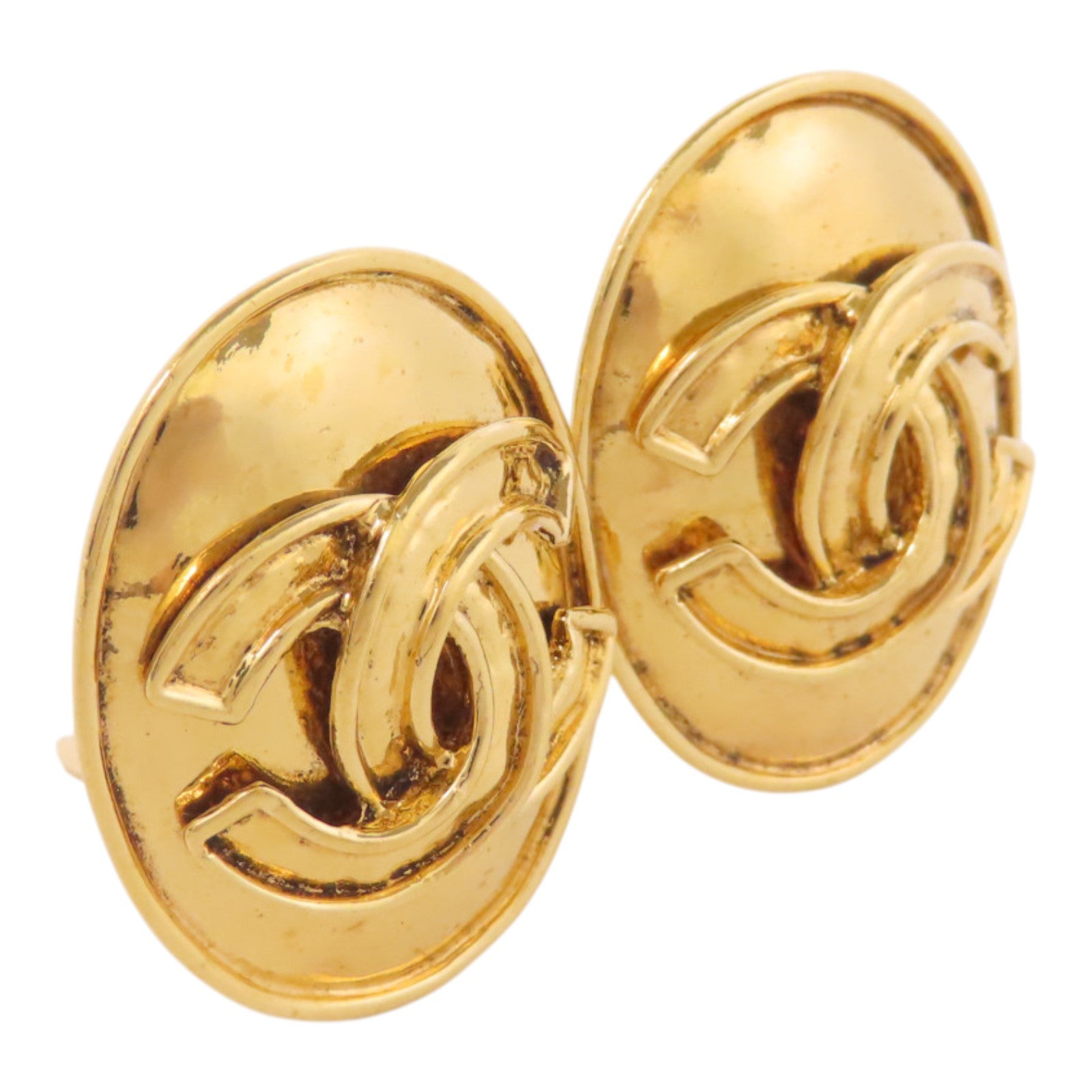 CHANEL 金屬Vintage Earring金扣耳環