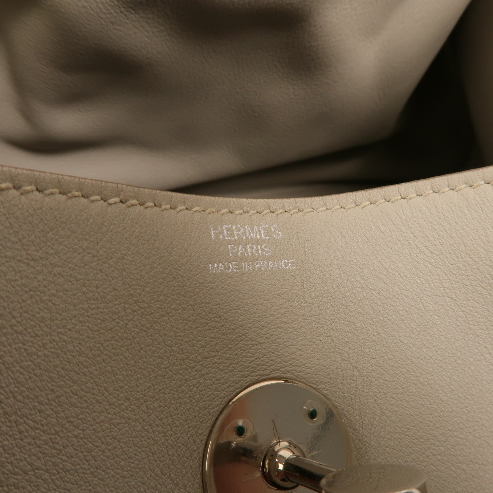 HERMES Swift皮革Lindy 34銀扣手挽肩背兩用袋Gris Perle