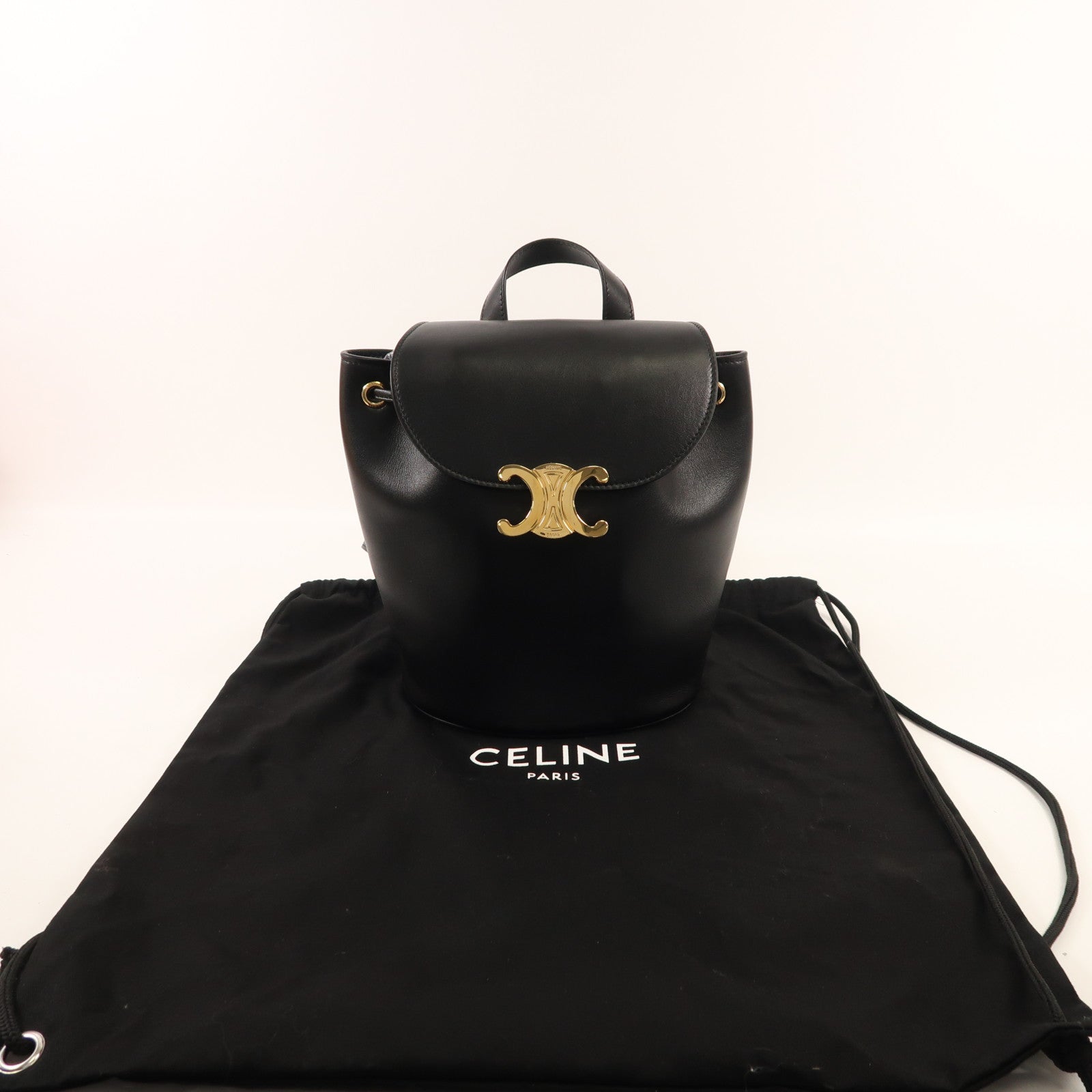 CELINE 牛皮皮革Bonnie金扣背包