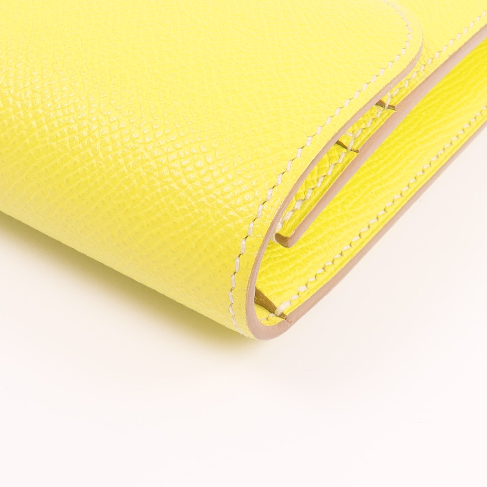 HERMES Epsom皮革Constance Slim Wallet錢包Lime