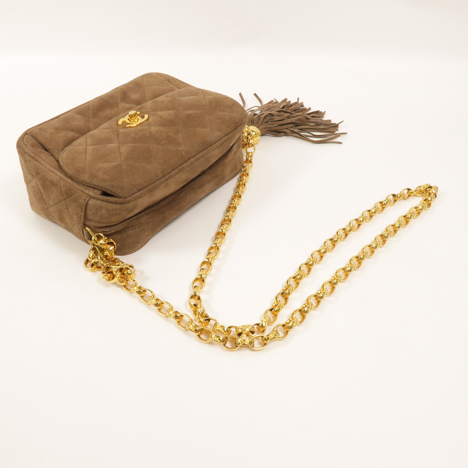 CHANEL 麂皮皮革Chain Shoulder鏈帶肩背袋