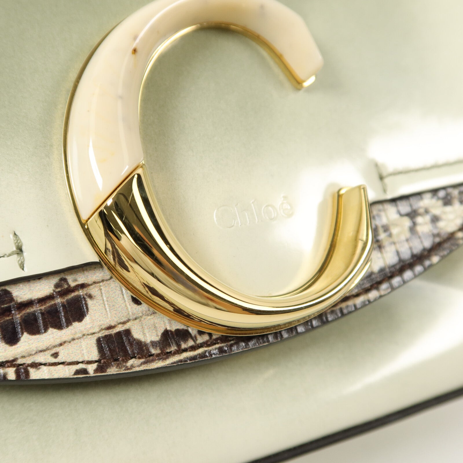 Chloe 牛皮皮革Mini C手挽肩背兩用袋