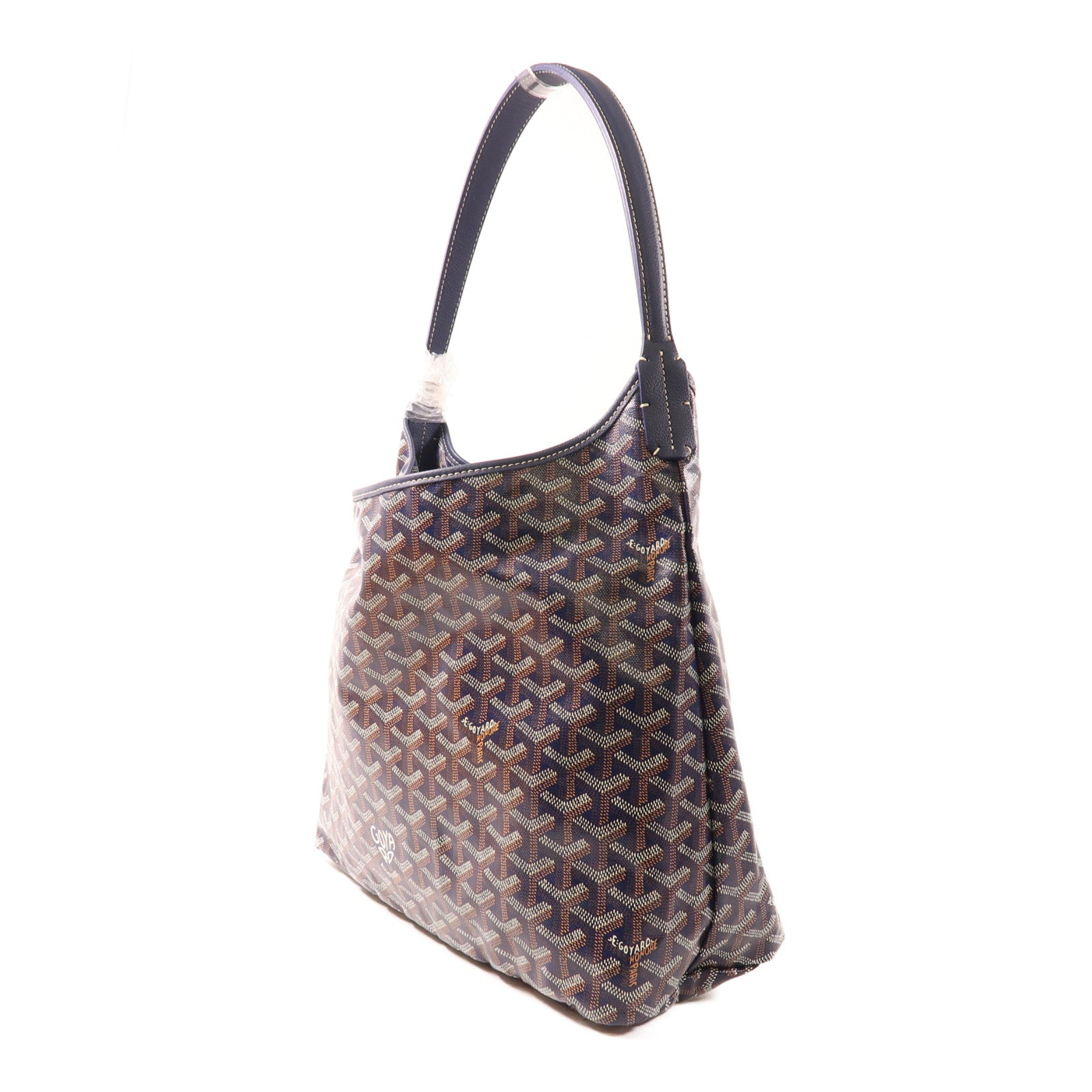 GOYARD 塗層帆布Bohème Hobo銀扣肩背袋深藍色