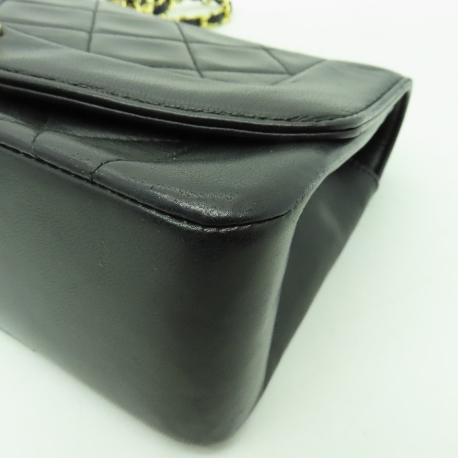 CHANEL **【清倉大減價】菱格羊皮皮革Chain Shoulder Bag金扣鏈帶肩背袋黒色