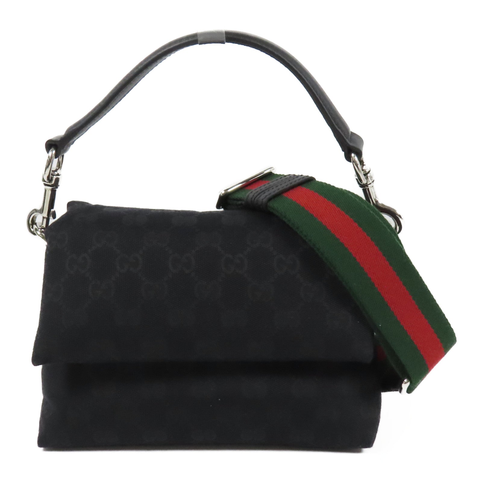 GUCCI 帆布Small Crossbody Bag銀扣肩背袋