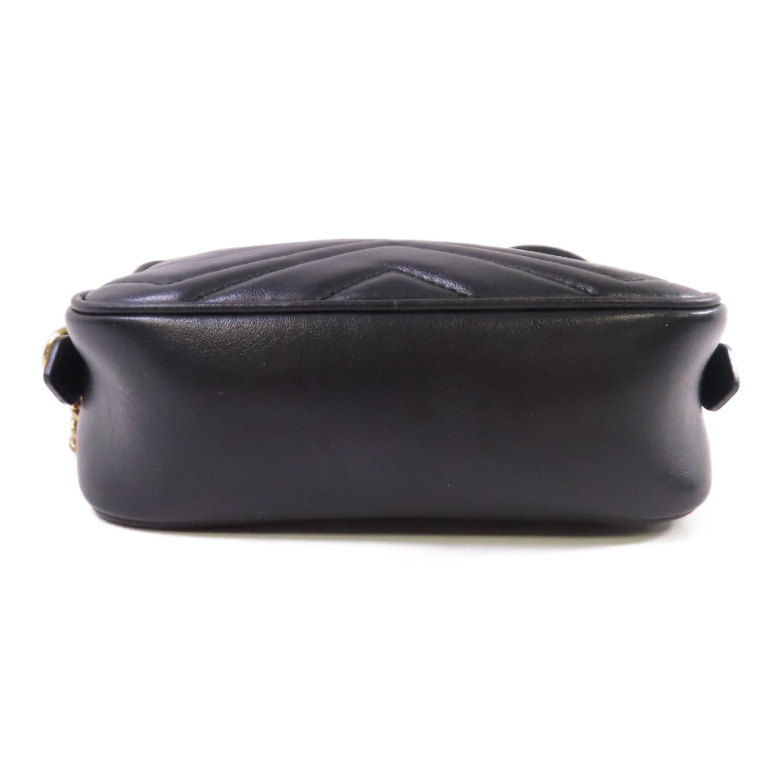 GUCCI 【激減優惠】牛皮皮革GG Marmont Mini Shoulder Bag金扣肩背袋黑色