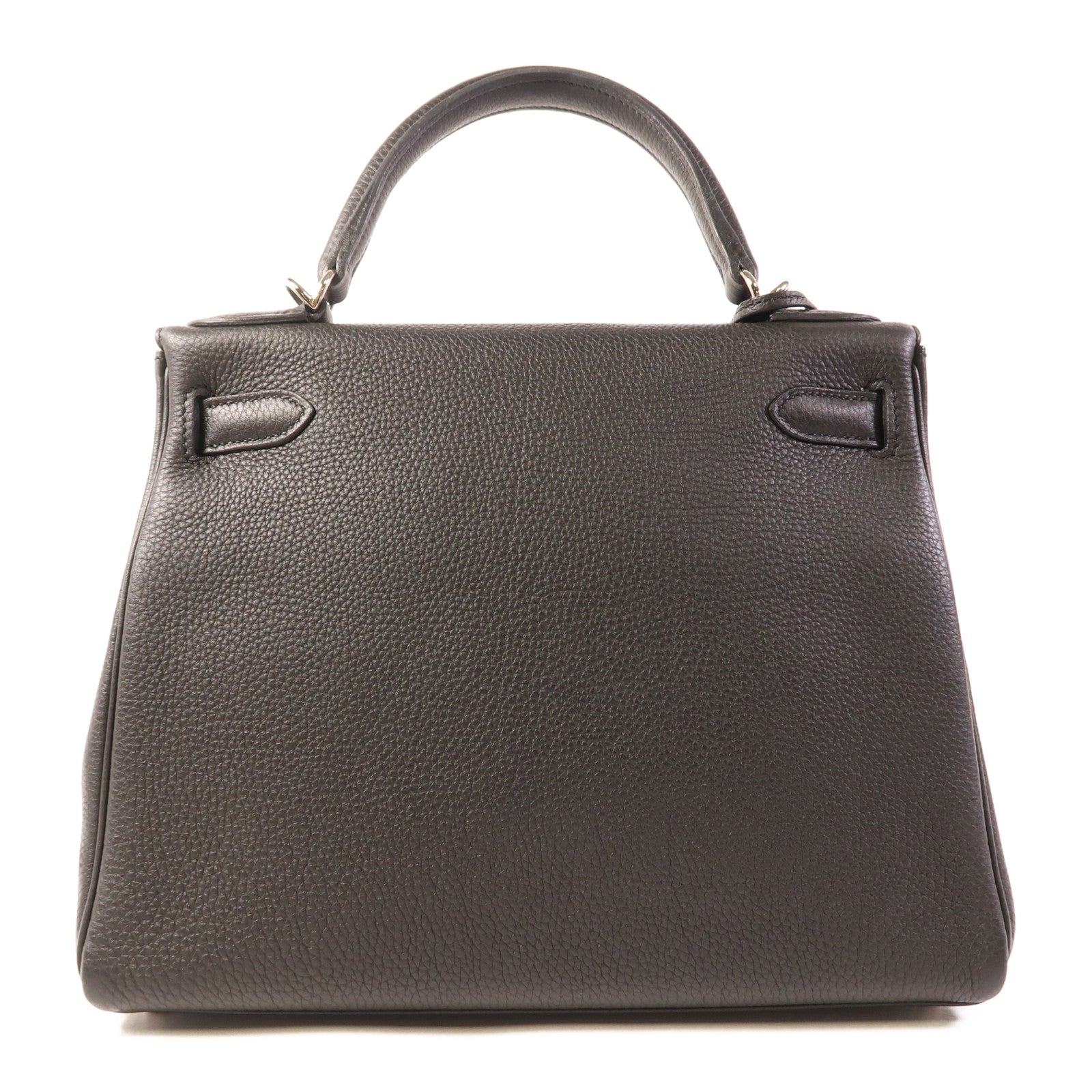 HERMES PHW Kelly 28 2 Way Shoulder Bag Handbag Togo Leather Noir