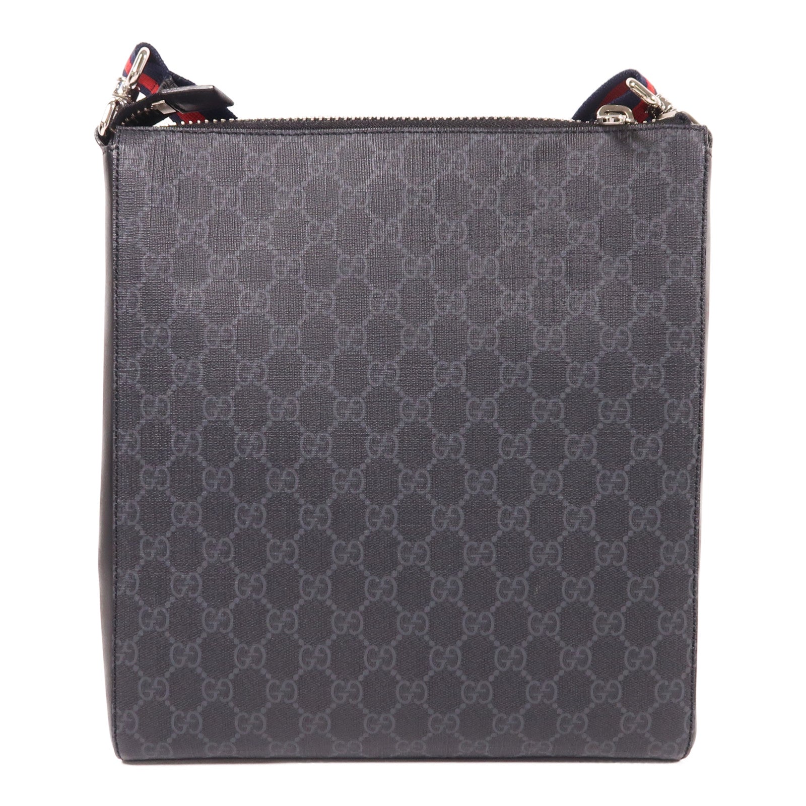GUCCI 塗層帆布Medium Messenger Bag銀扣肩背袋