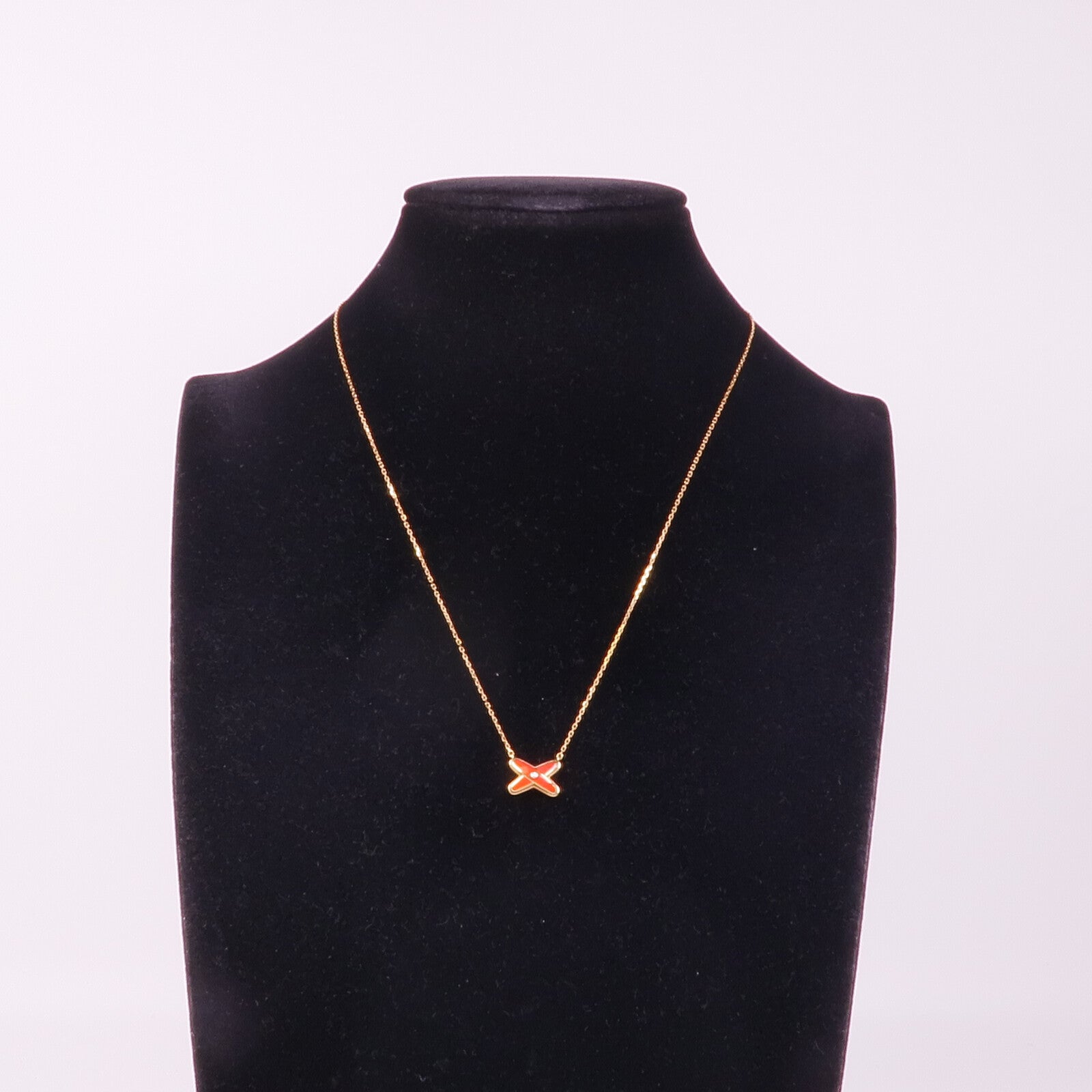 Chaumet 18K玫瑰金Jeux de Liens Carnelian Pendant鑽石/紅玉髓項鍊