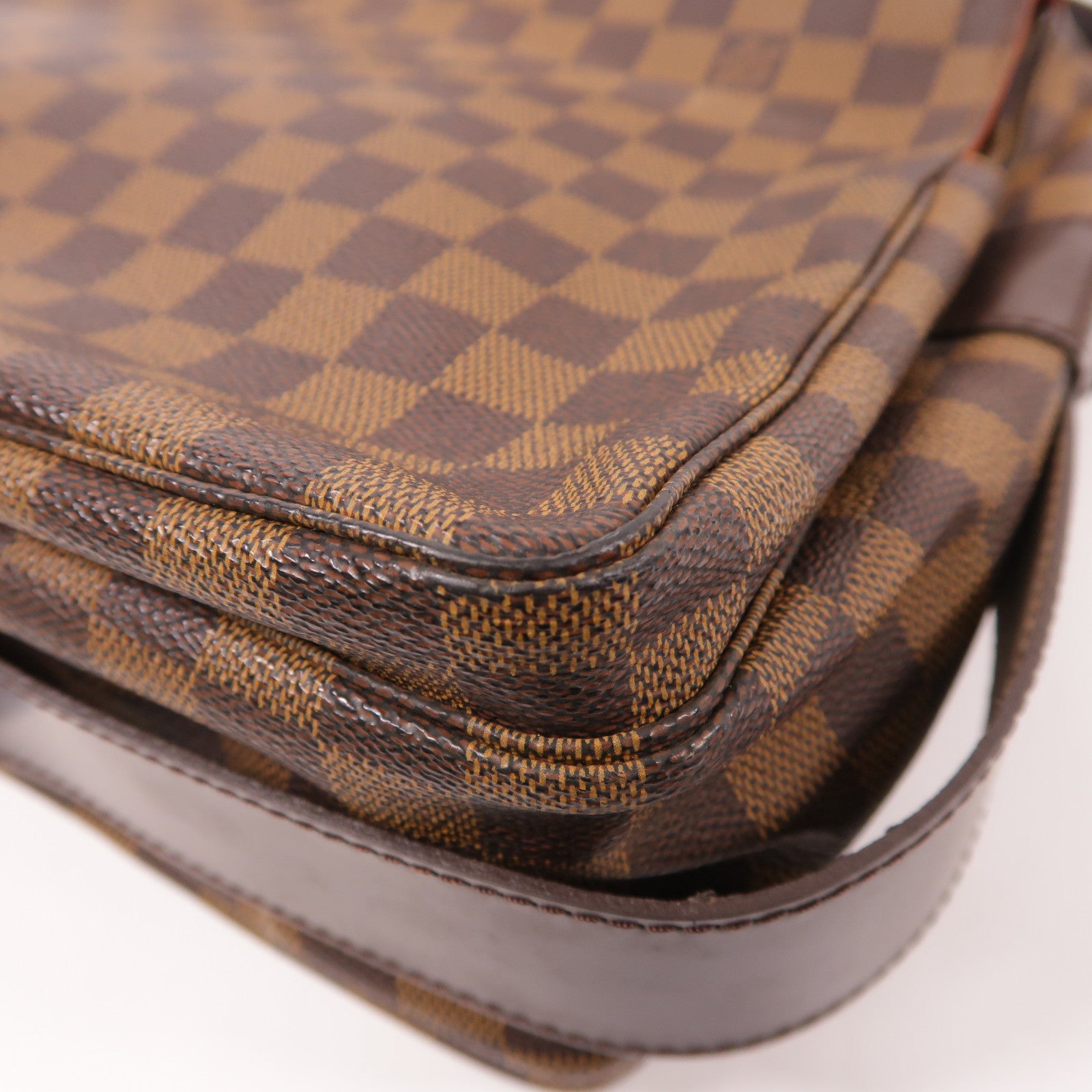LOUIS VUITTON Damier Naviglio金扣肩背袋棕色