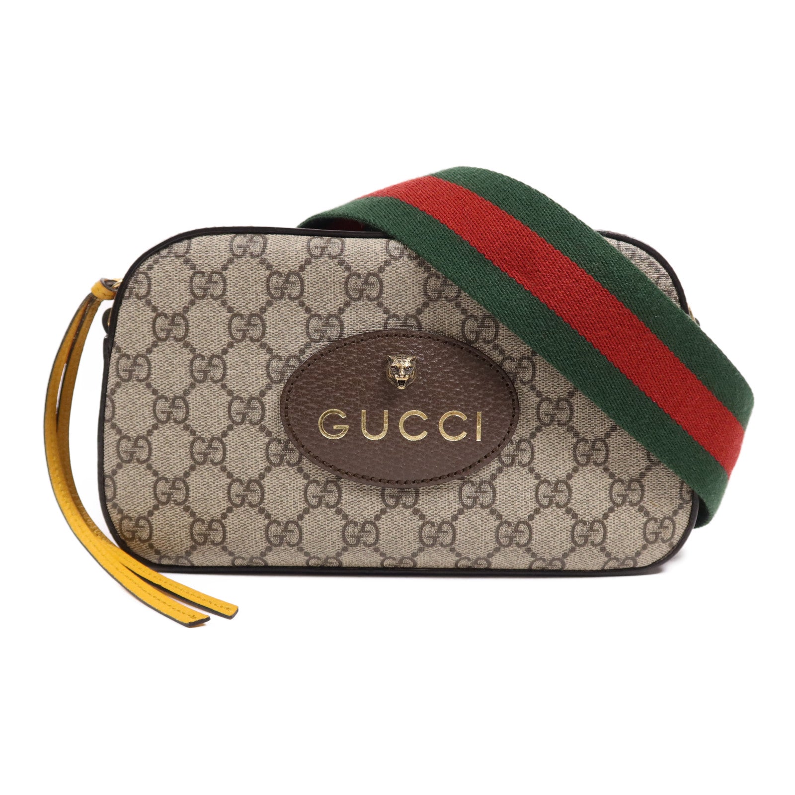 GUCCI 塗層帆布Supreme Messenger金扣肩背袋