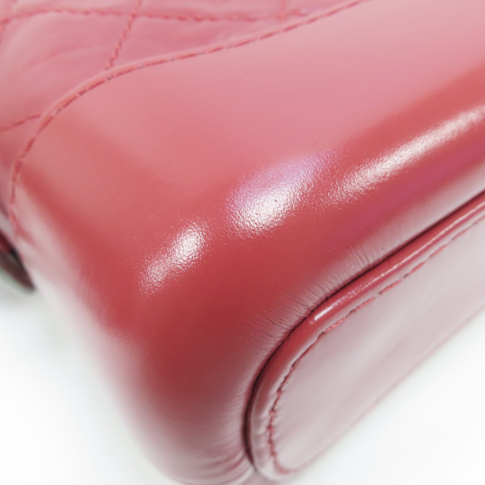 CHANEL (PRICE DOWN) CC Gabrielle Small Chain Shoulder Bag Calfskin Leather A91810 Red