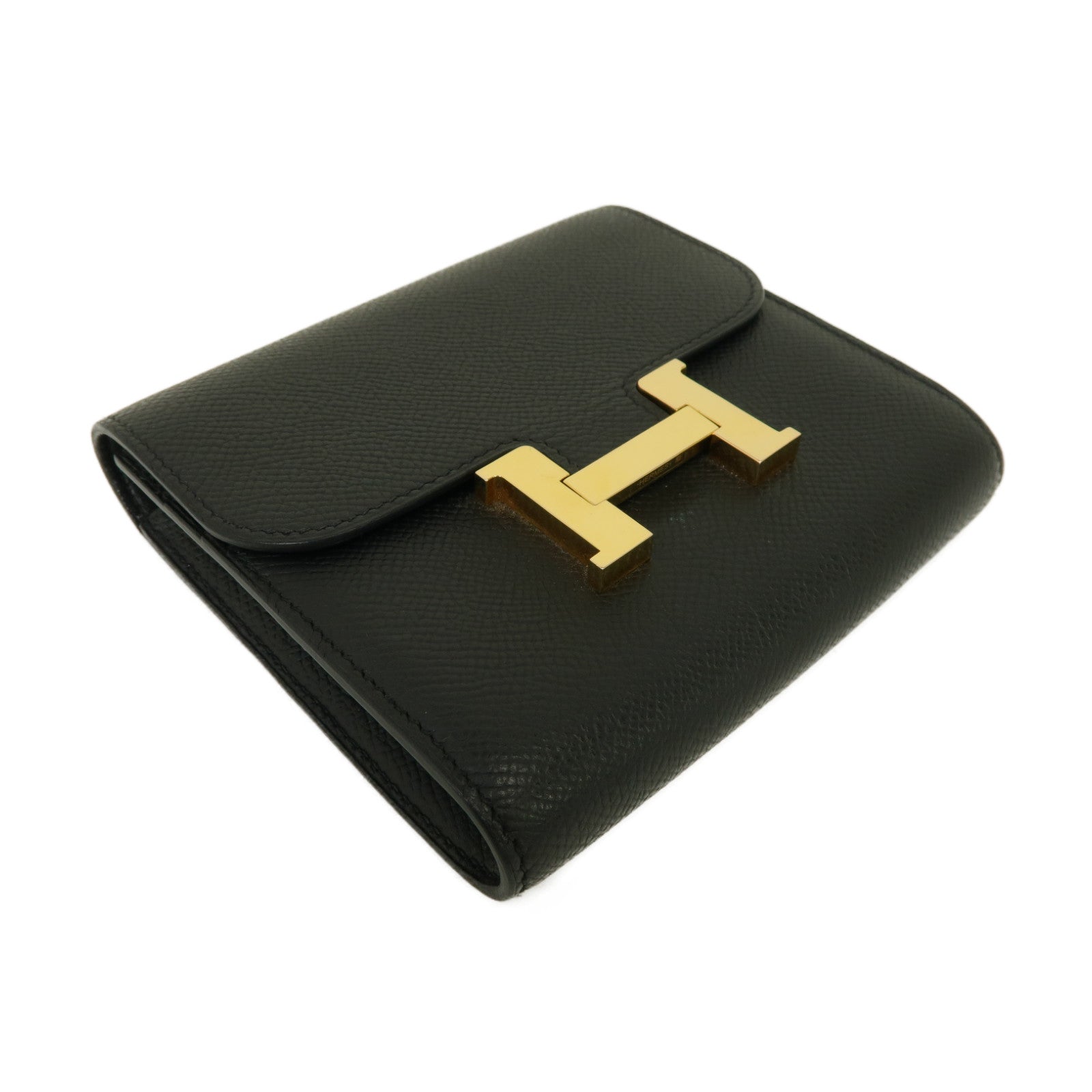 HERMES Epsom皮革Constance Wallet金扣錢包黒色