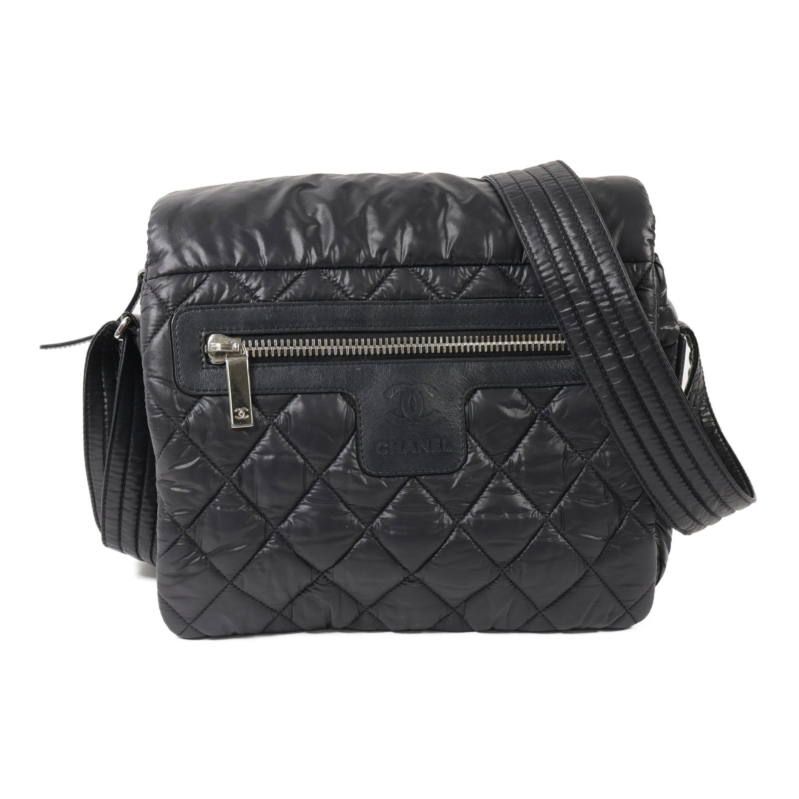 CHANEL 尼龍Coco Cocoon Messenger銀扣肩背袋