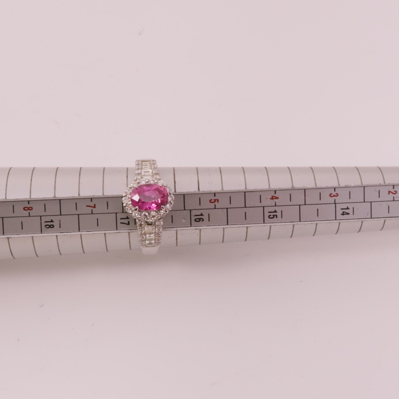 JEWELRY【激減優惠】 PT950鉑金Pink Sapphire Ring鑽石戒指US#6