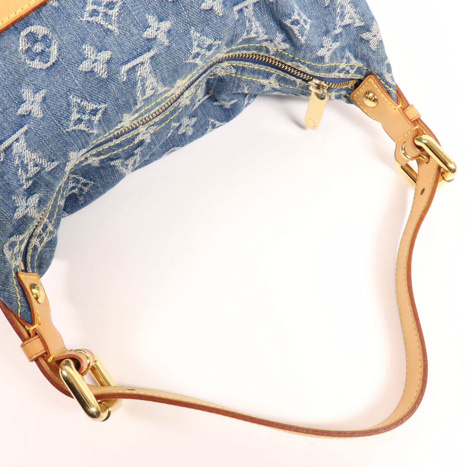 LOUIS VUITTON Monogram Denim Baggy GM金扣肩背袋