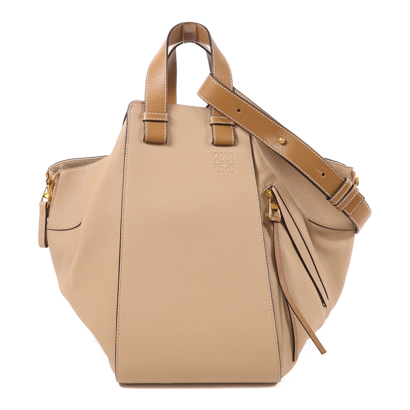 LOEWE GHW Hammock 2 Way Shoulder Bag Calfskin Leather Brown