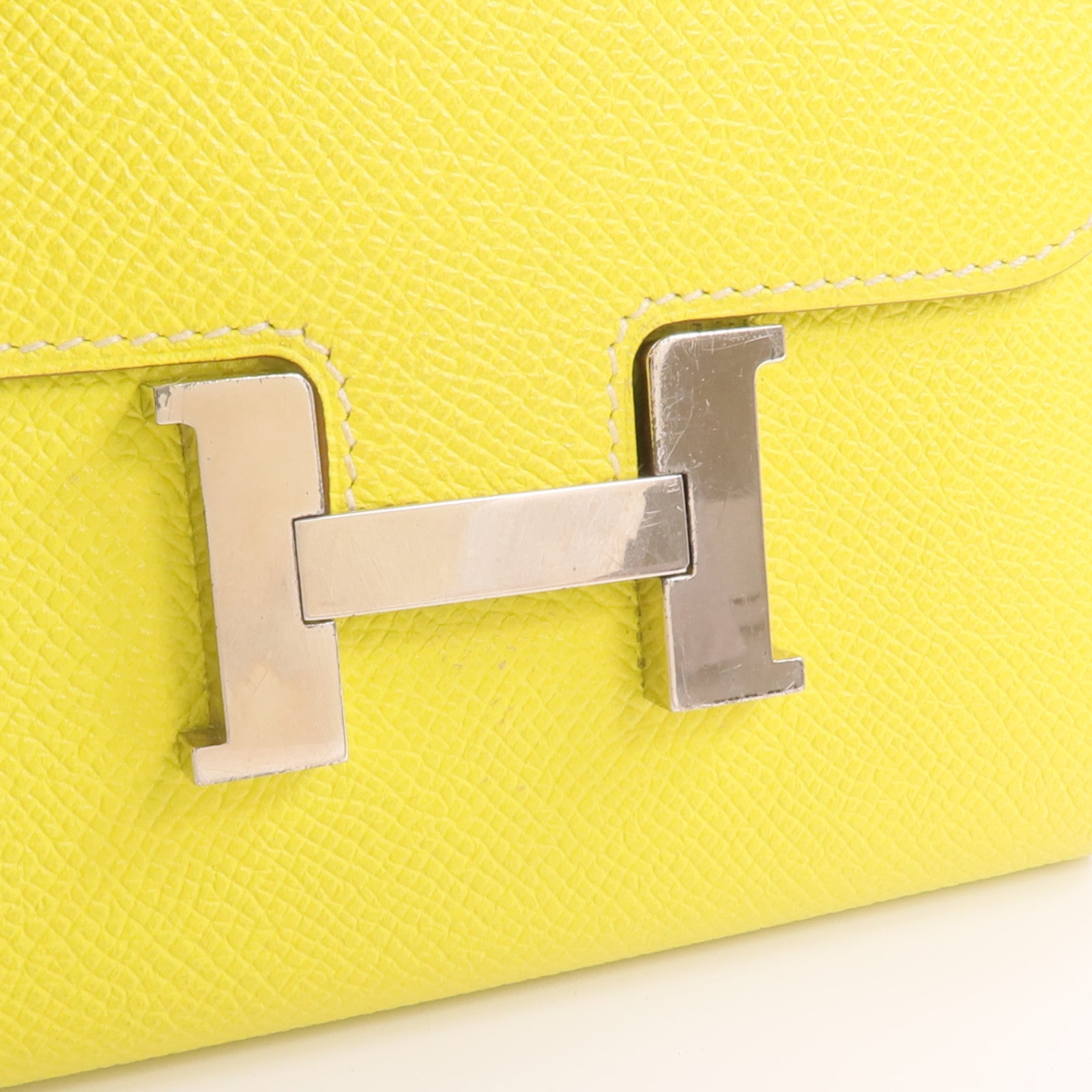 HERMES Epsom皮革Constance Slim Wallet錢包Lime