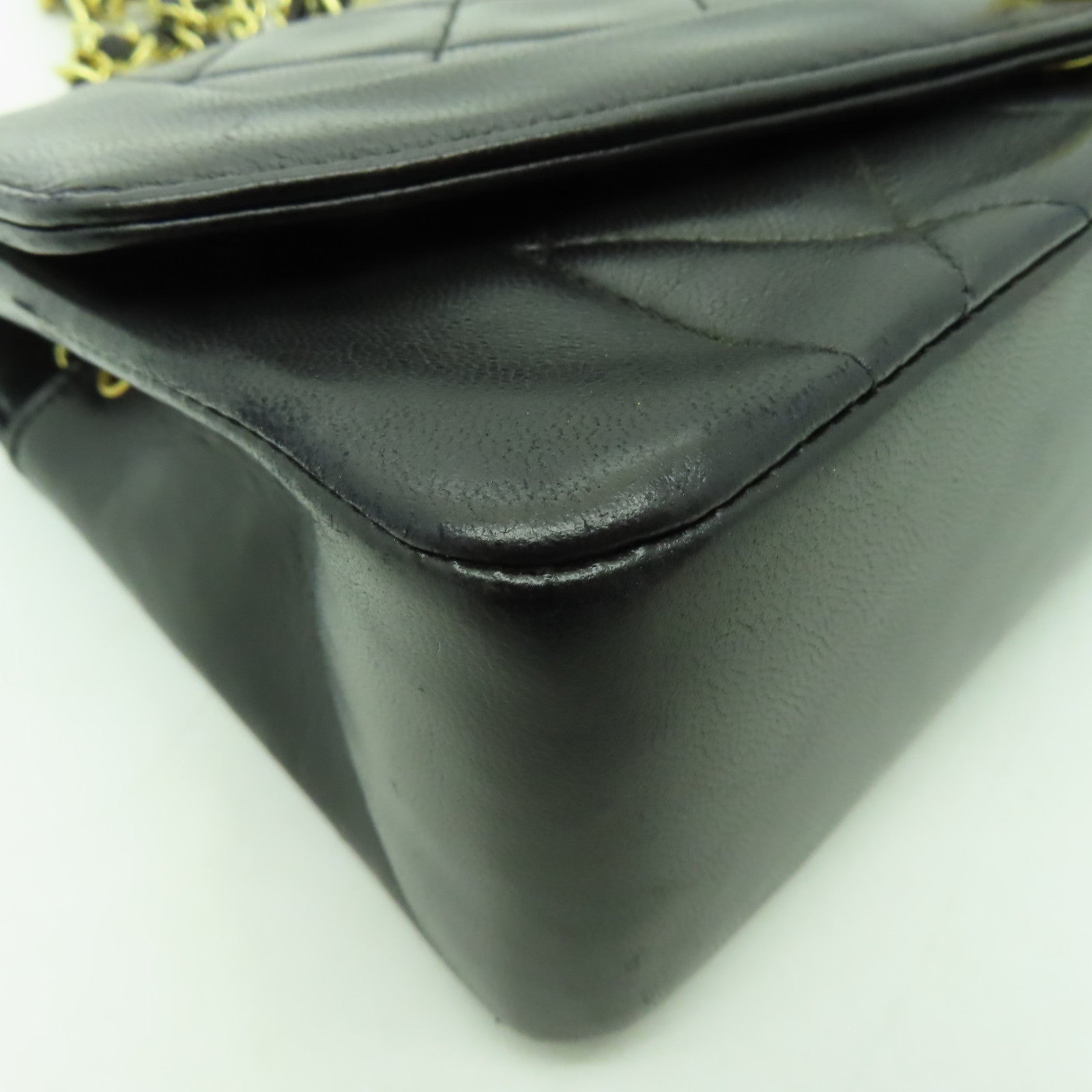 CHANEL **【清倉大減價】菱格羊皮皮革Chain Shoulder Bag金扣鏈帶肩背袋黒色