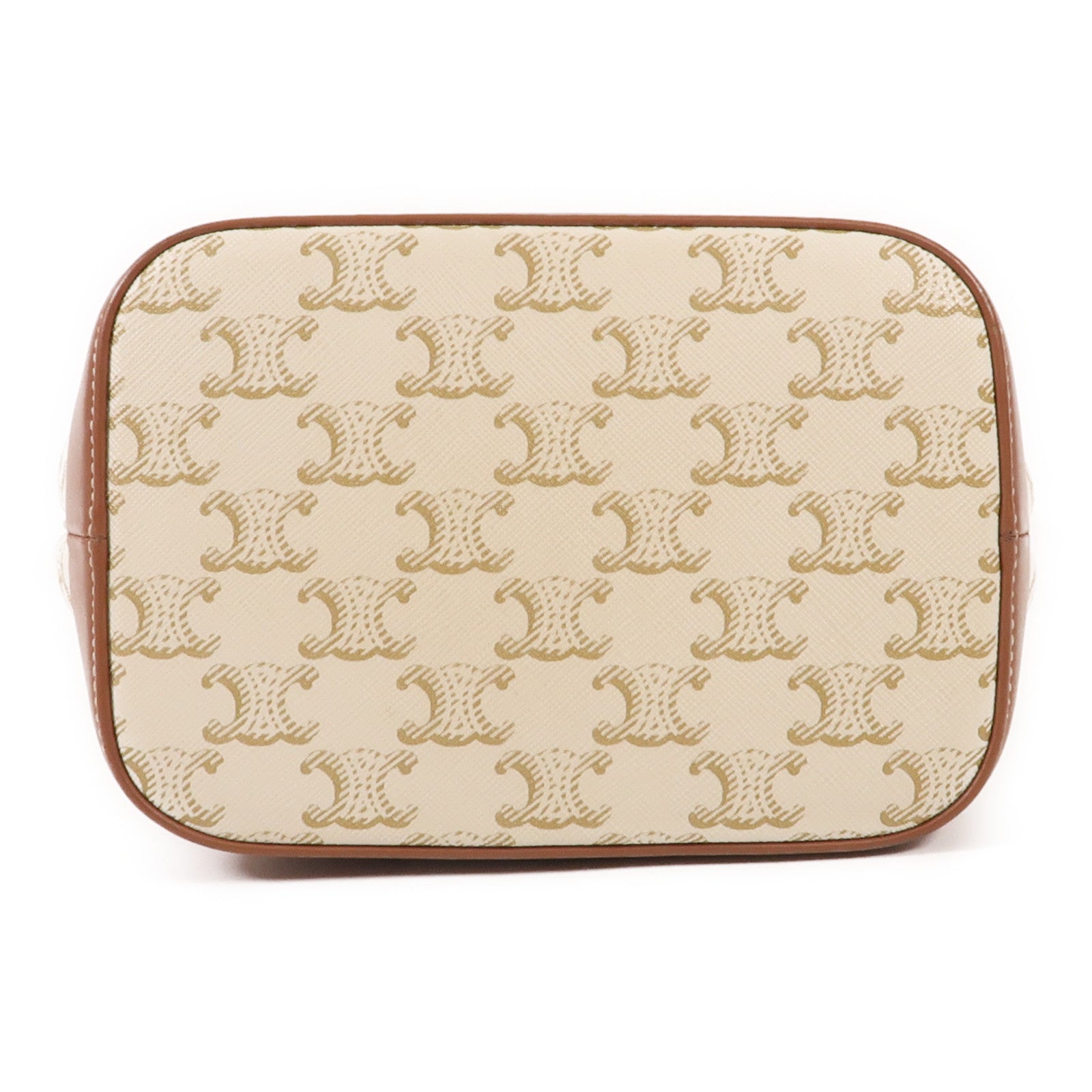 CELINE 塗層帆布Triormphe Bucket金扣肩背袋