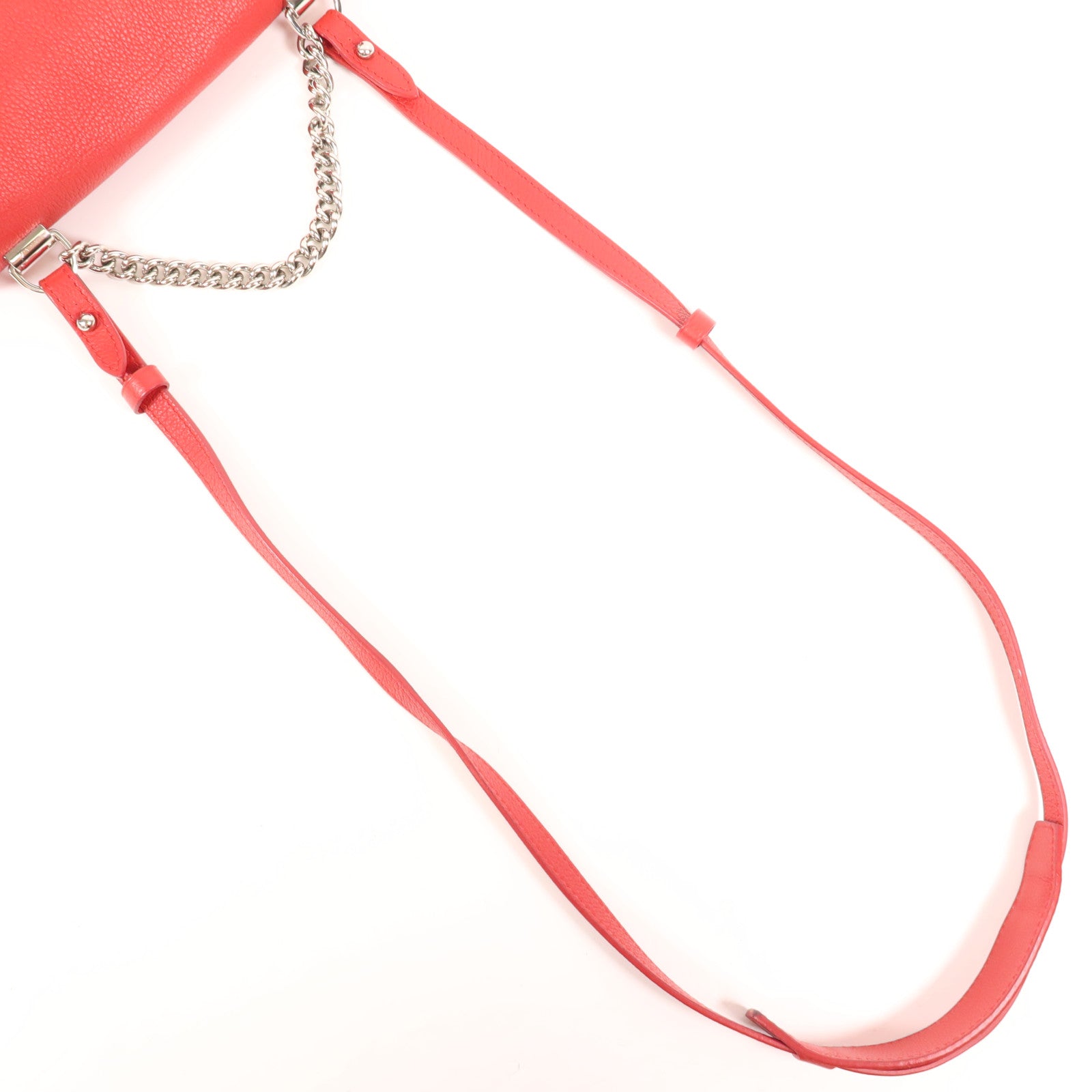 LOUIS VUITTON 牛皮皮革Lock Me II BB銀扣鏈帶手挽肩背兩用袋